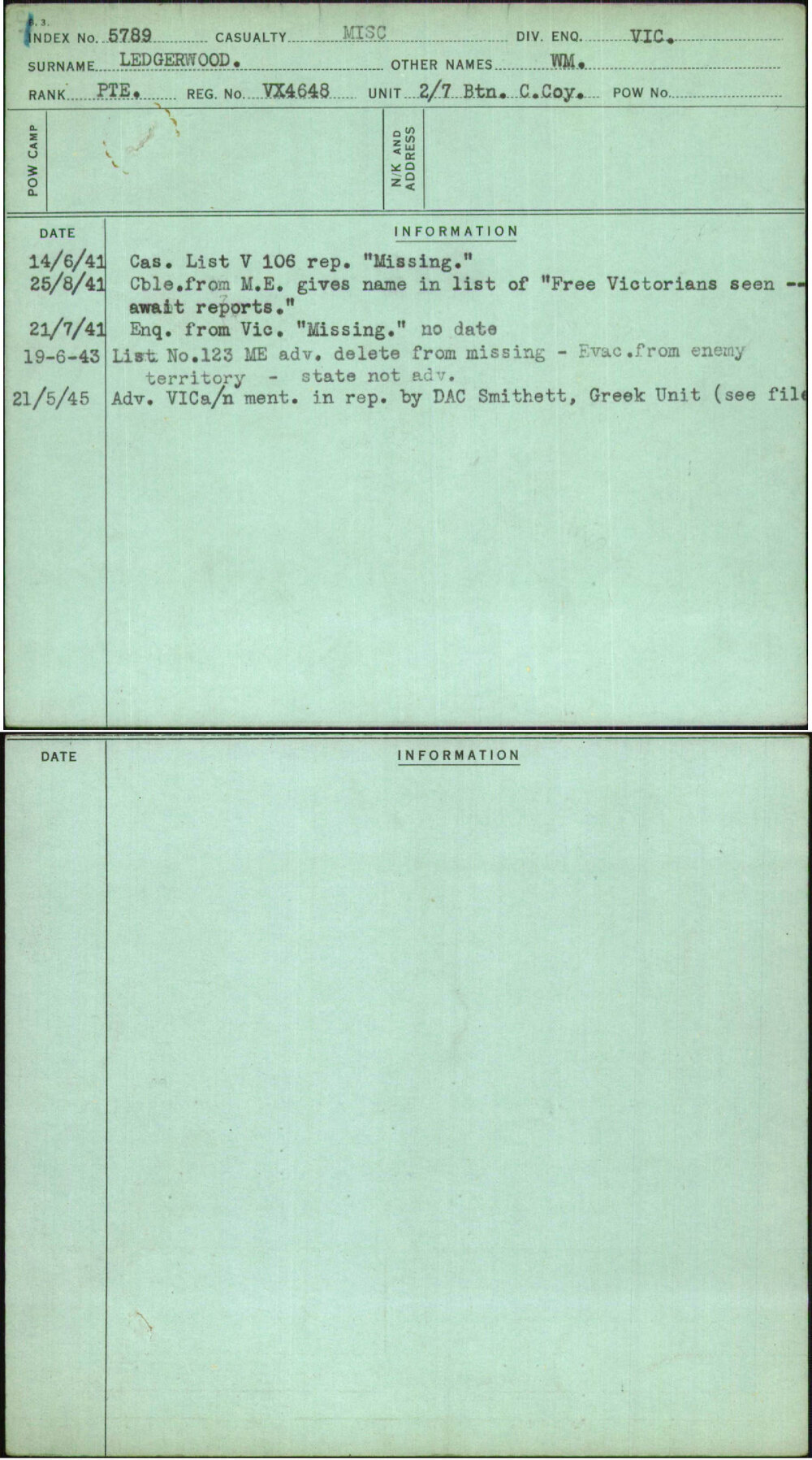 Ledgerwood, Wm, VX4648