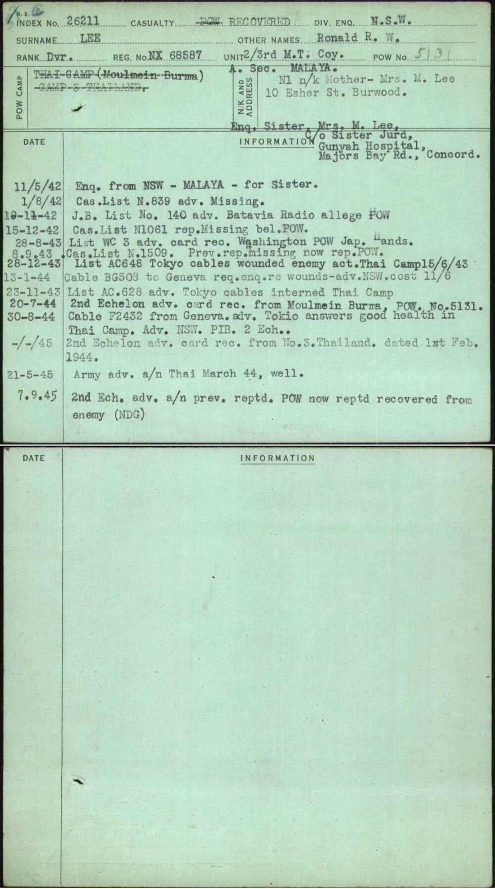 Lee, Ronald R W, NX68587