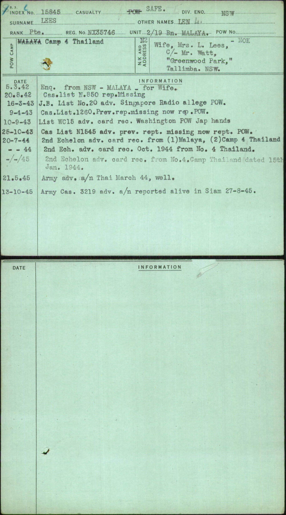 Lees, Len L, NX35746