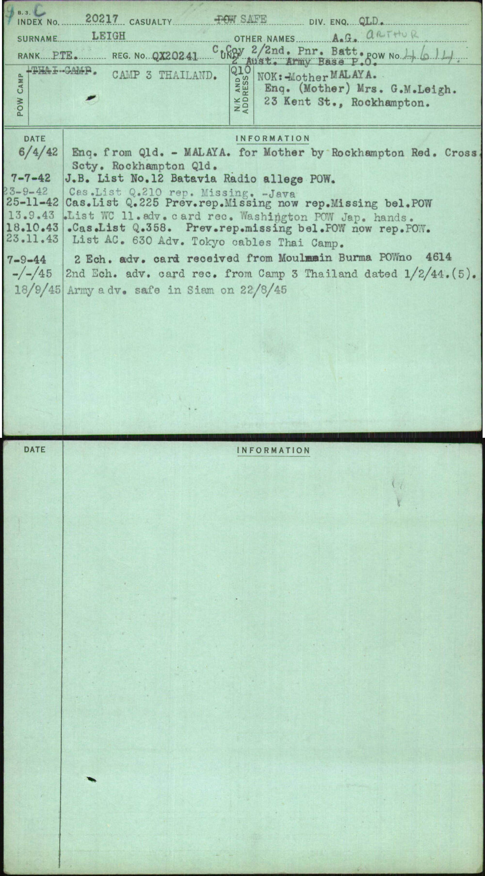 Leigh, A G Arthur, QX20241