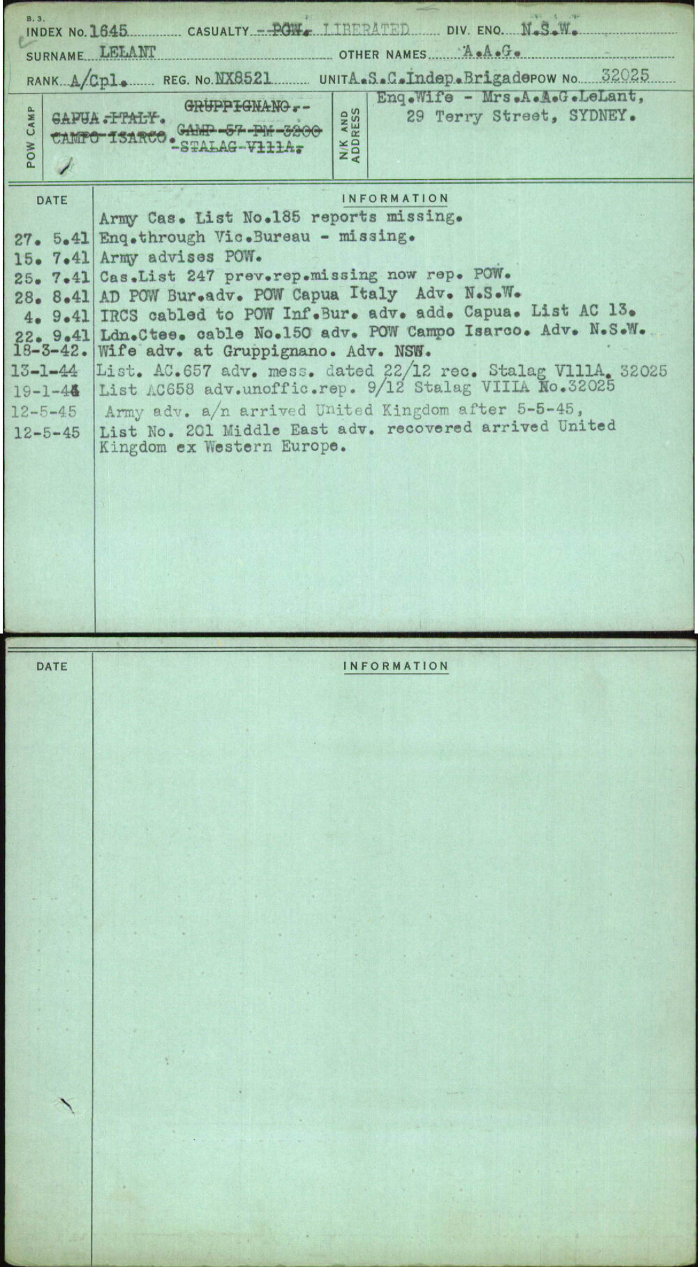 Lelant, A A G, NX8521