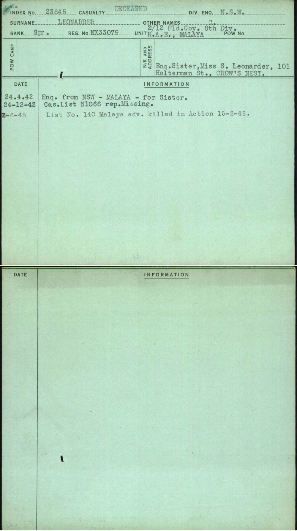 Leonarder, C, NX33079