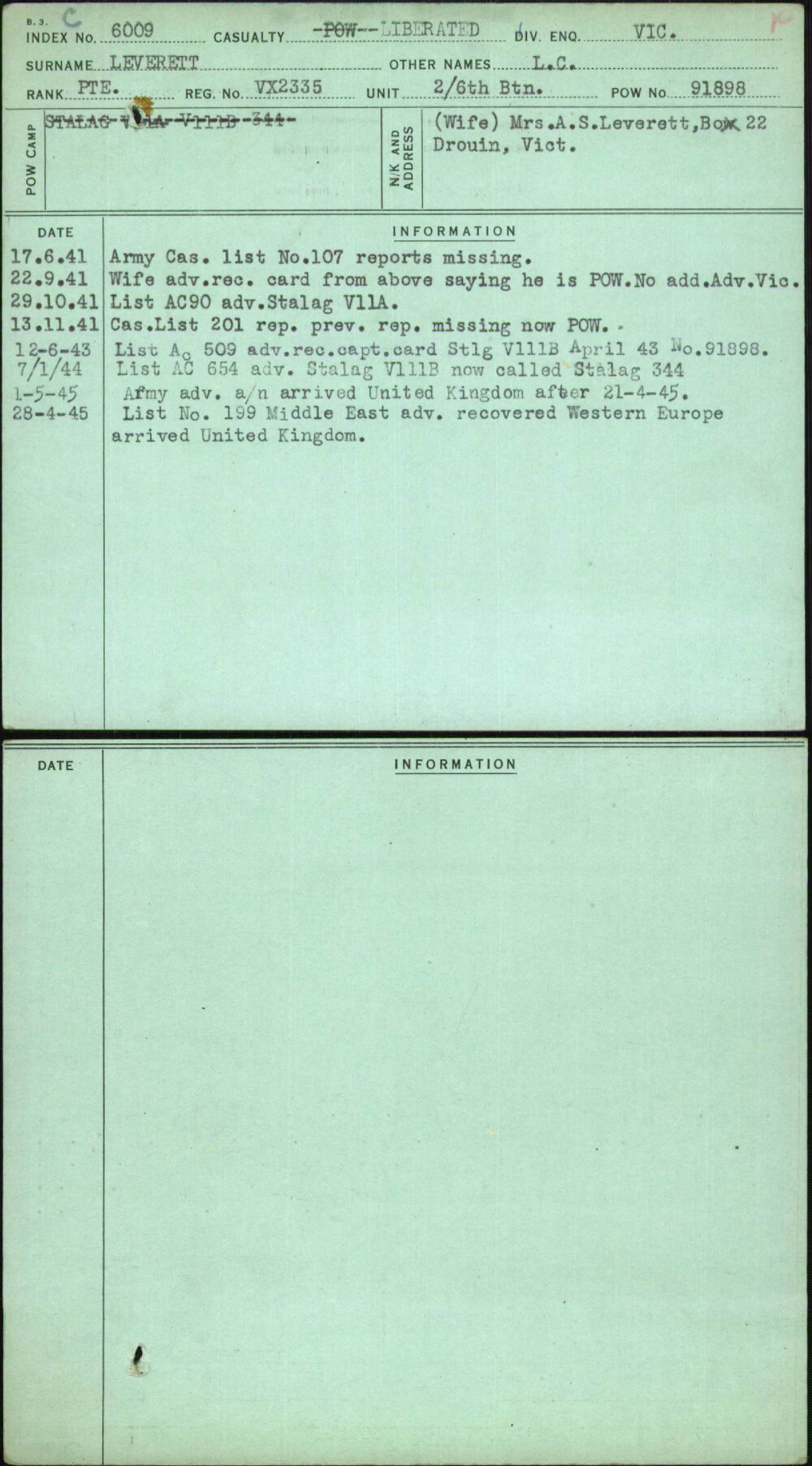 Leverett, L C, VX2335