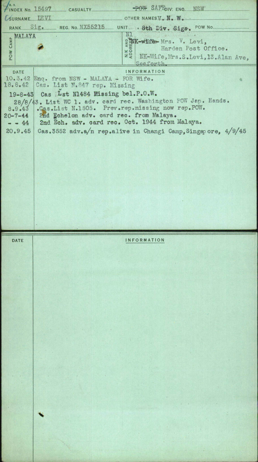 Levi, V N W, NX55215