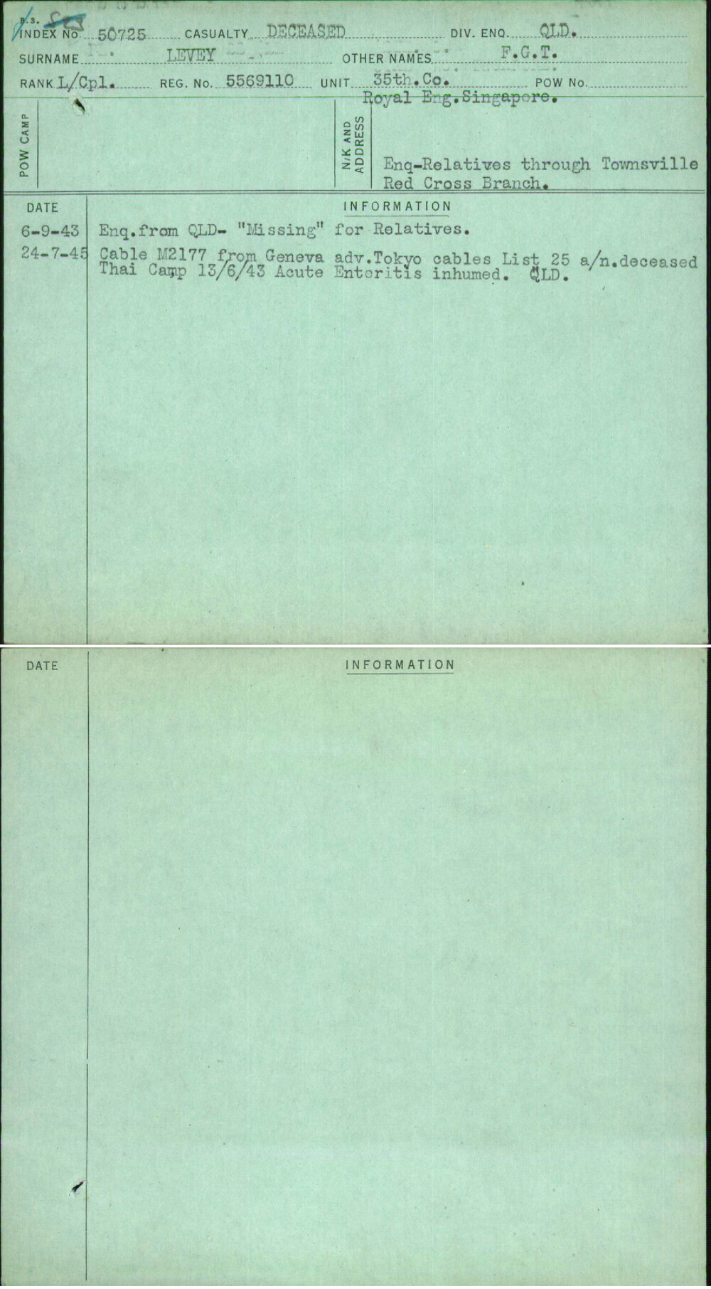 Levey, F G T, 5569110