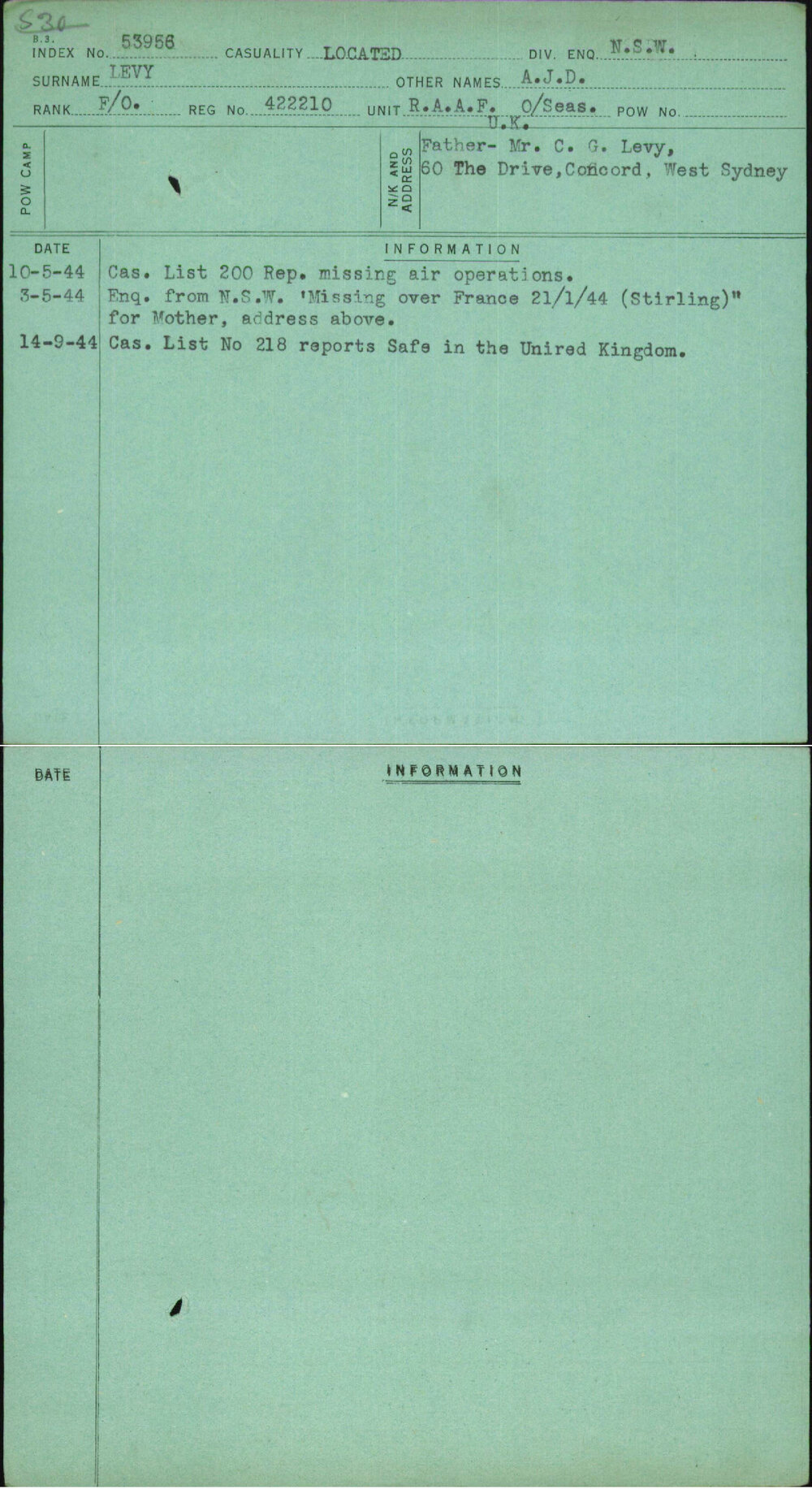 Levy, A J D, 422210