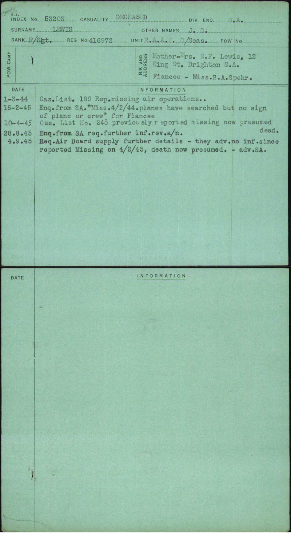 Lewis, J O, 416972