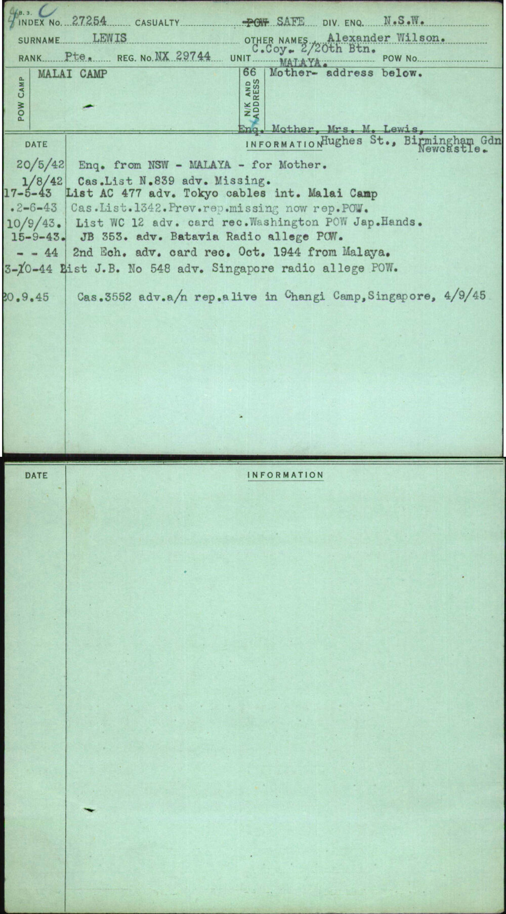 Lewis, Alexander Wilson, NX29744