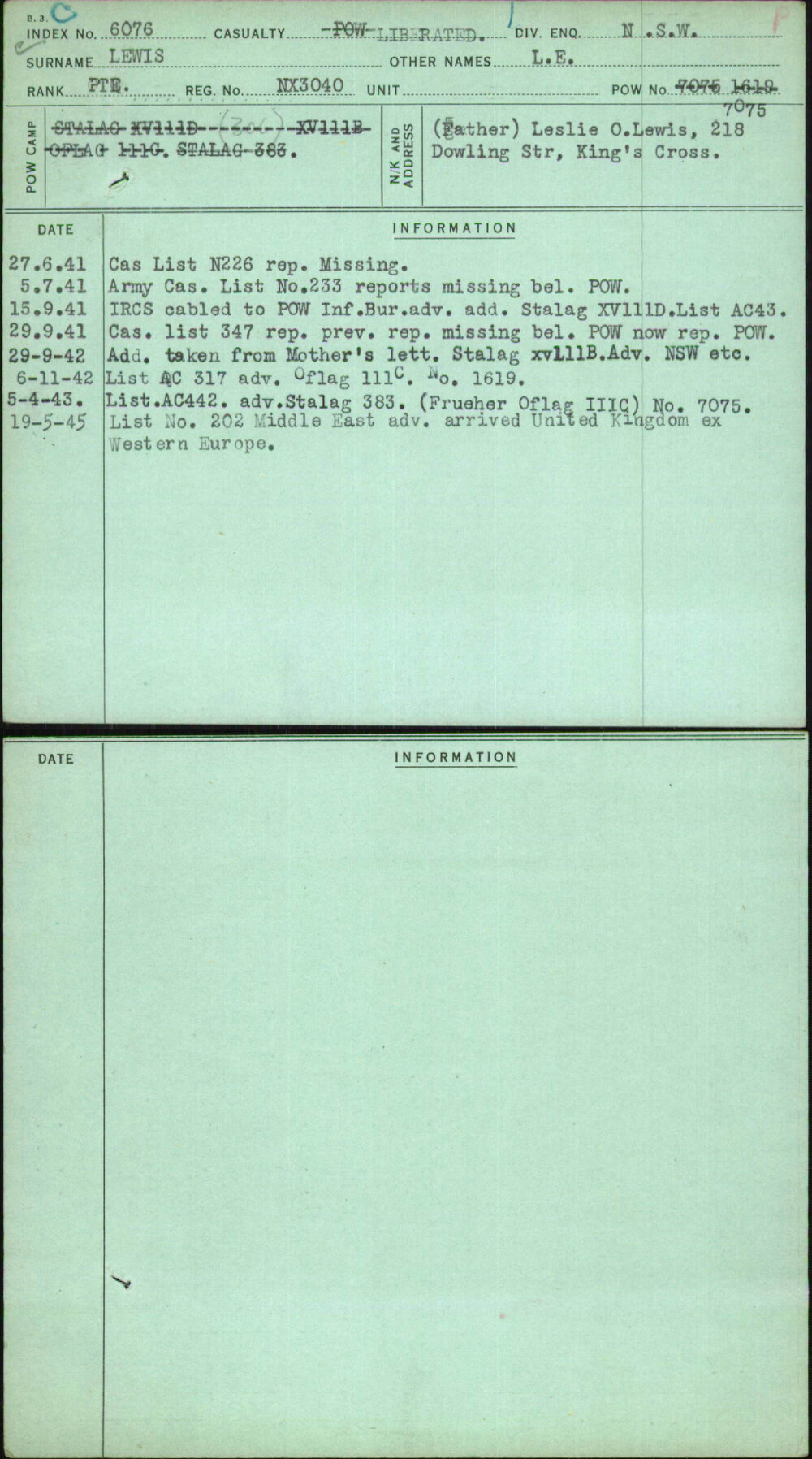 Lewis, L E, NX3040