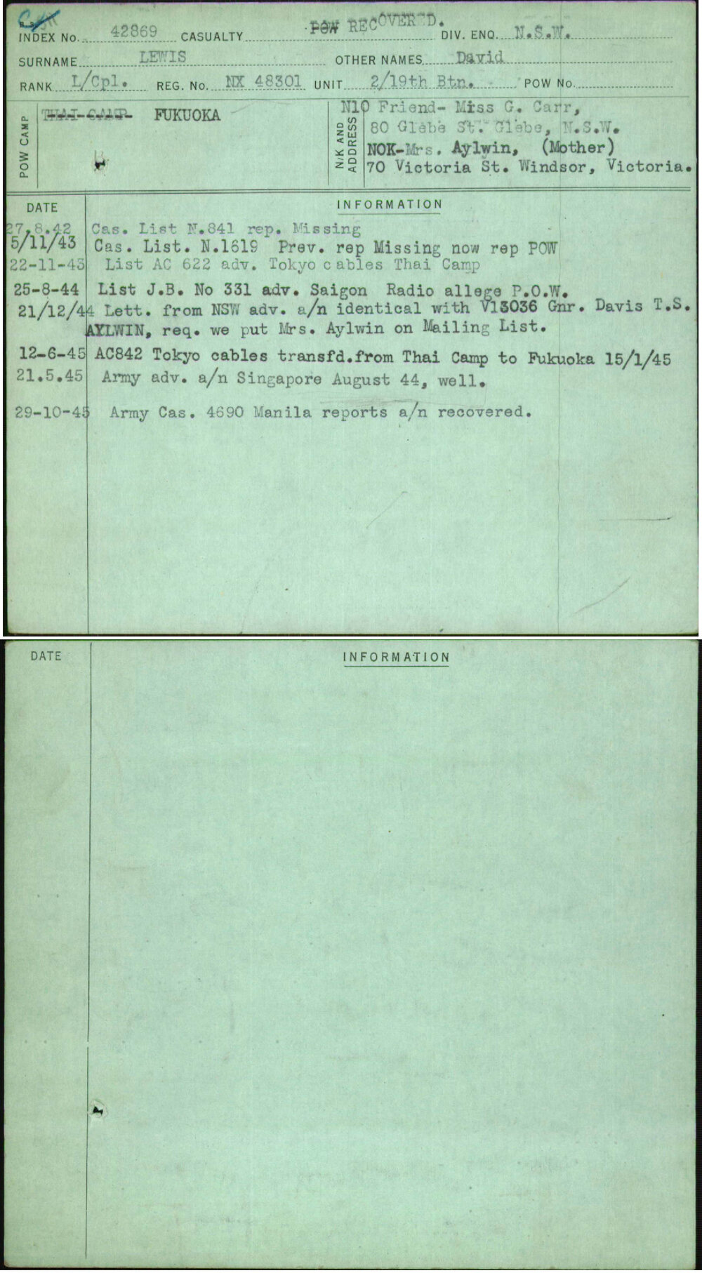 Lewis, David, NX48301