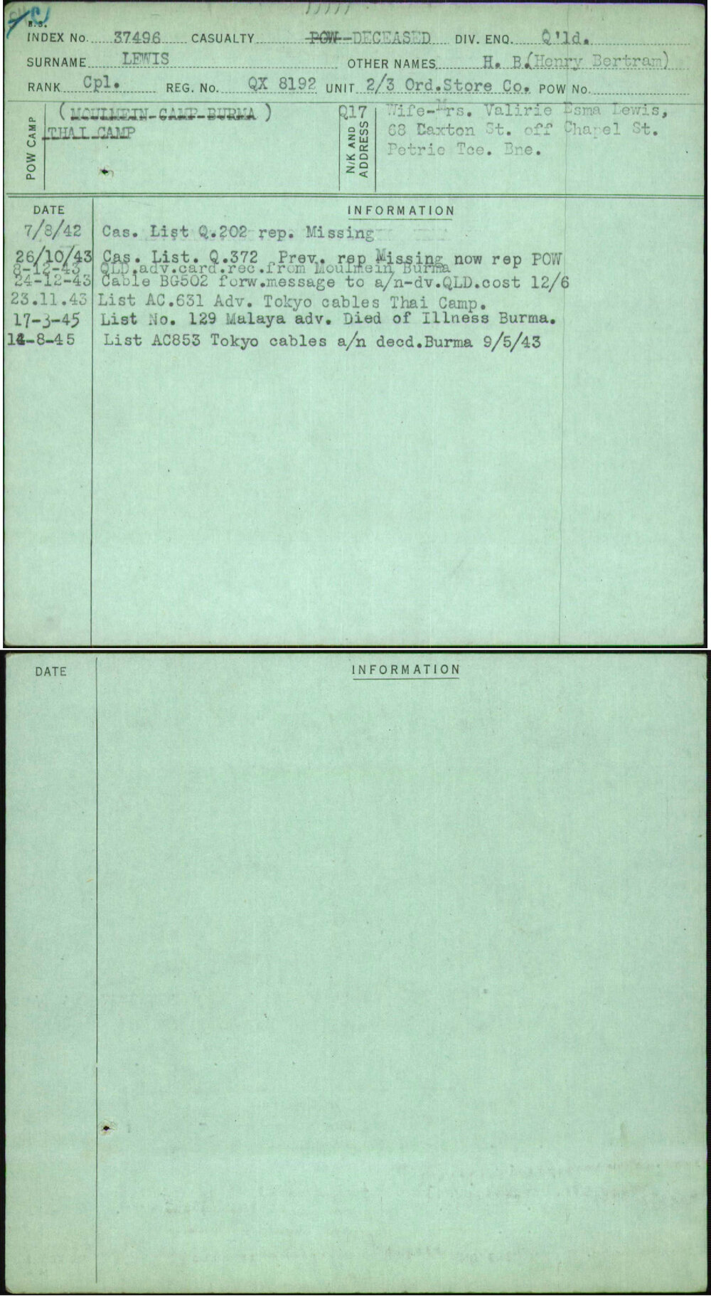 Lewis, H B (Henry Bertram), QX8192