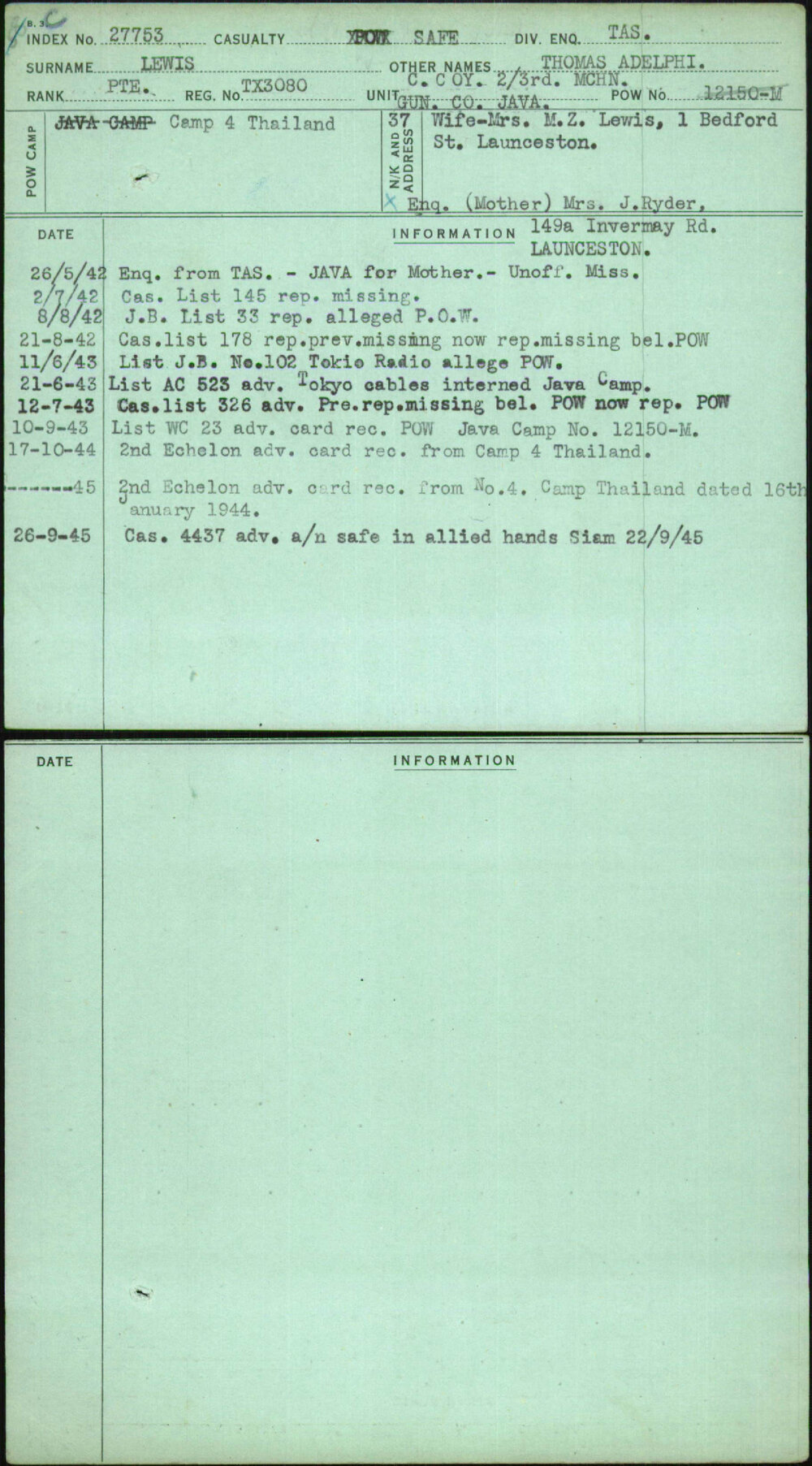 Lewis, Thomas Adelphi, TX3080