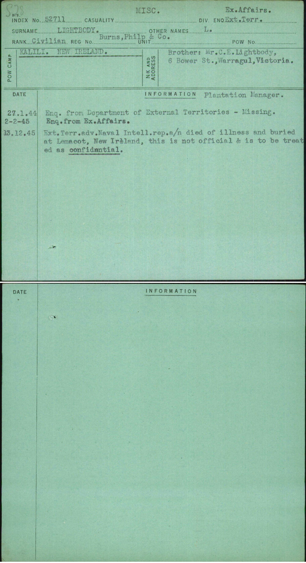 Lightbody, L, Burns Philp &amp; Co