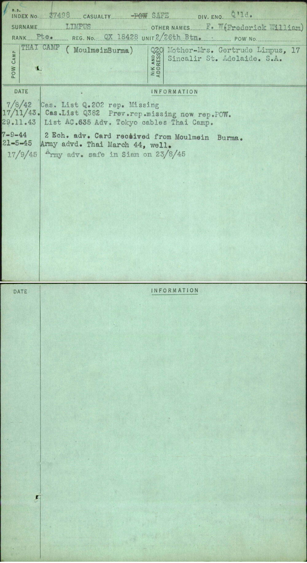 Limpus, F W (Frederick William), QX18428