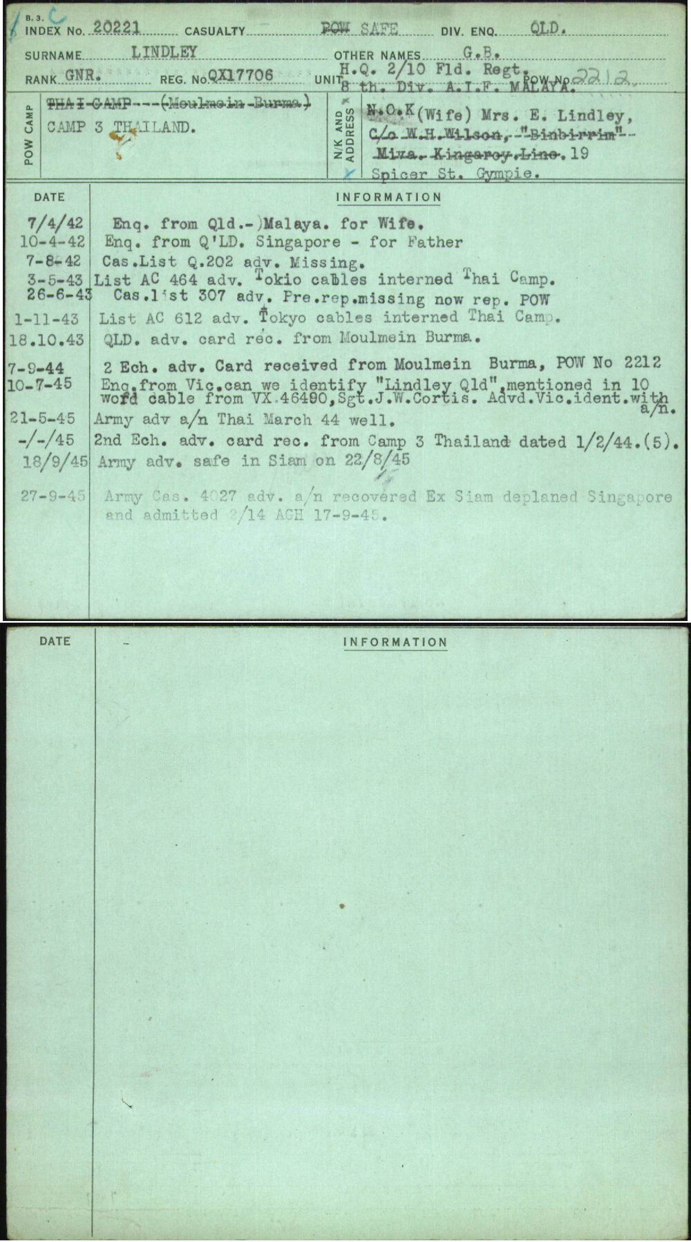 Lindley, G B, QX17706