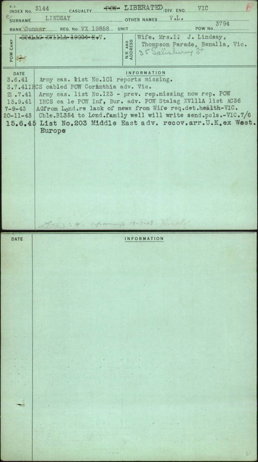 Lindsay, V L, VX19858