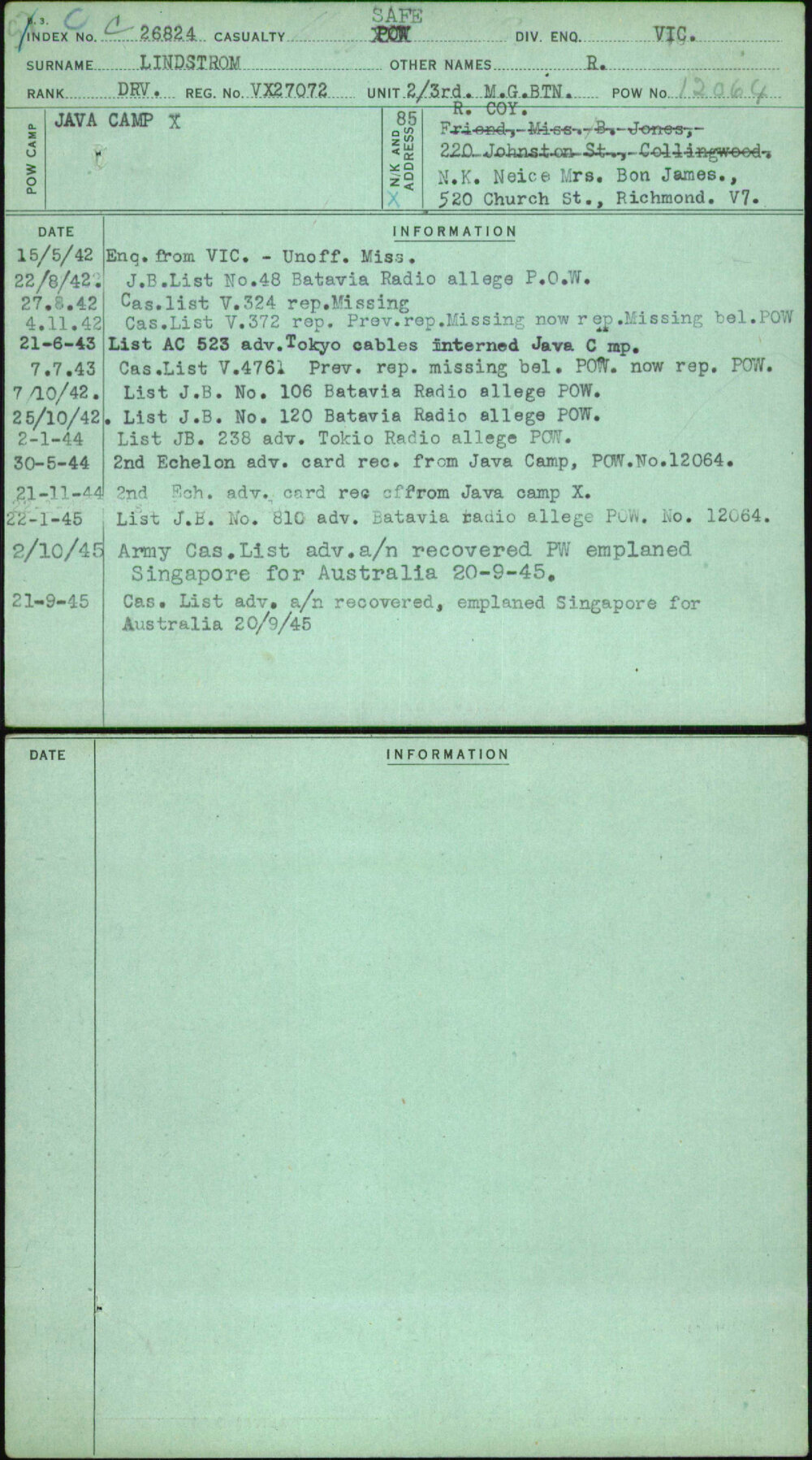 Lindstrom, R, VX27072