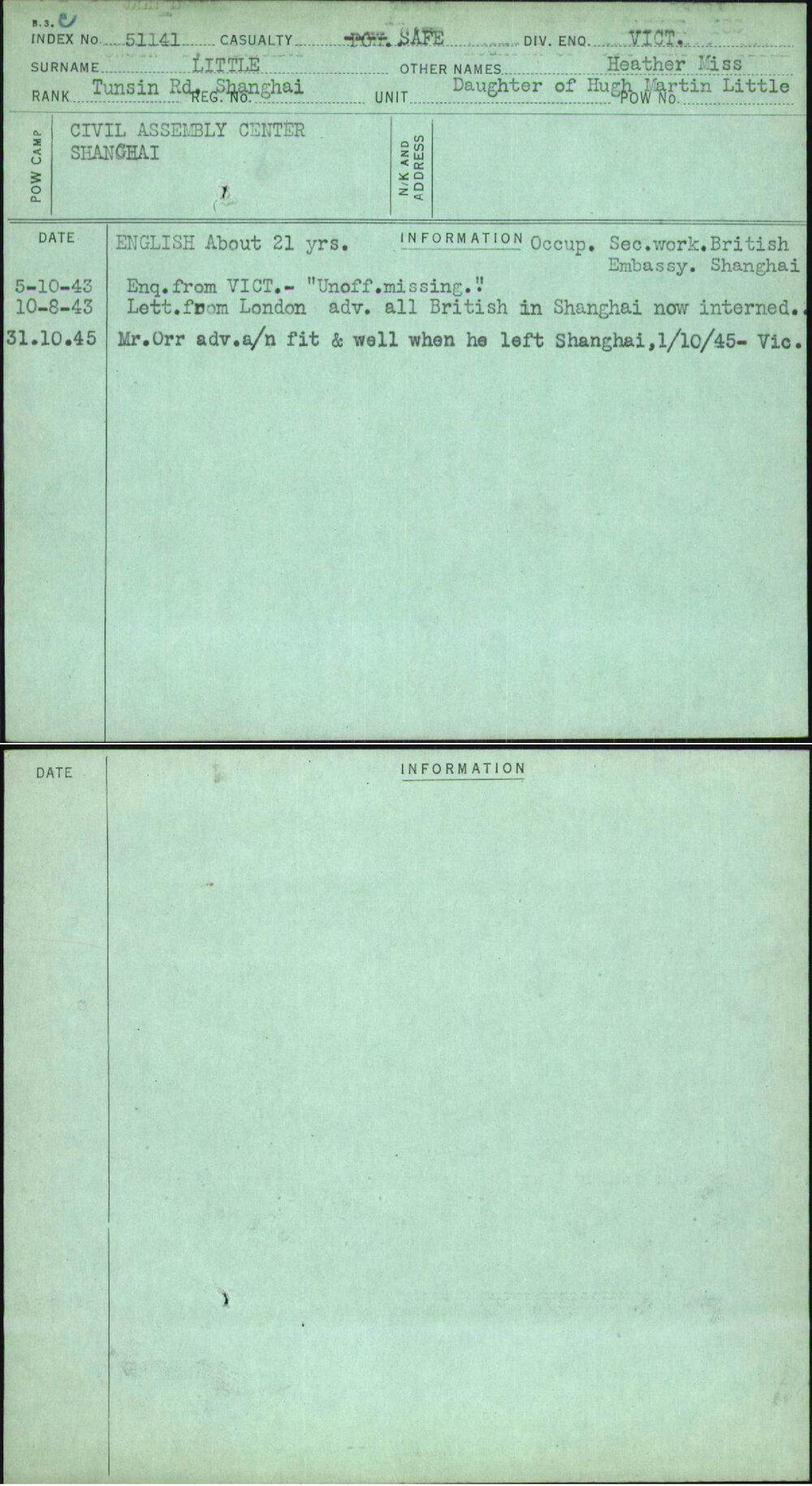 Little, Heather Miss, [No Service Number]