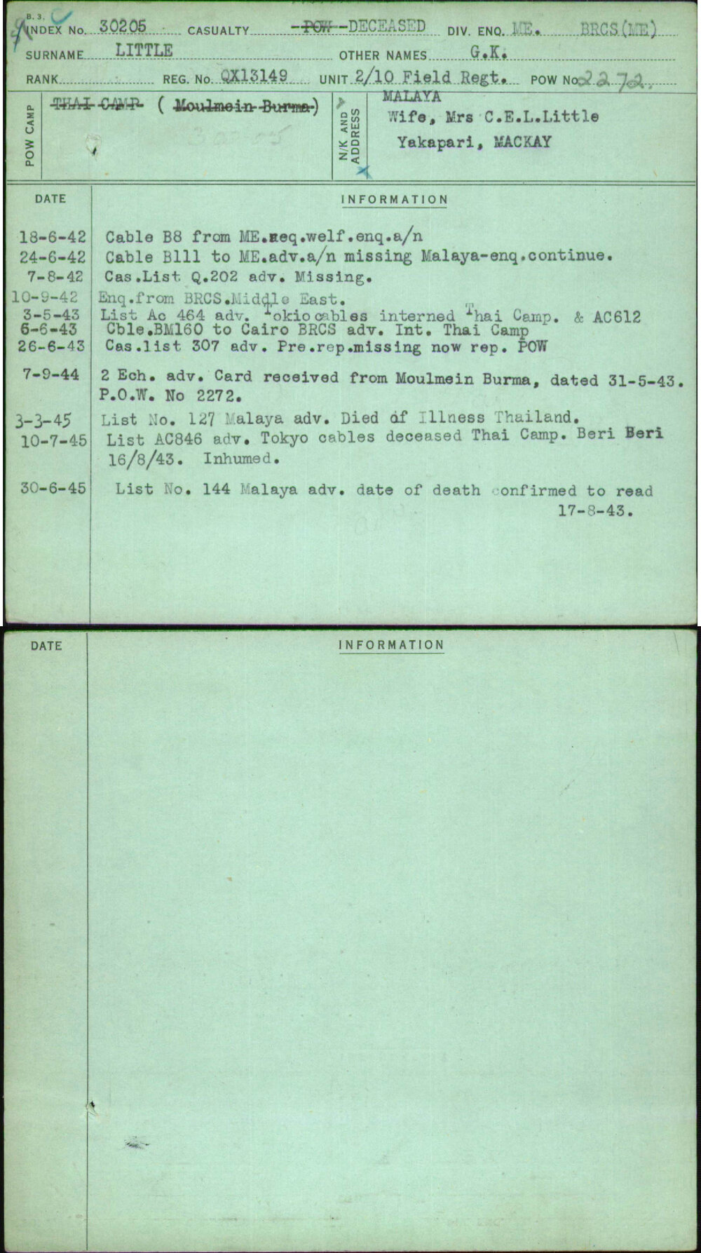 Little, G K, QX13149