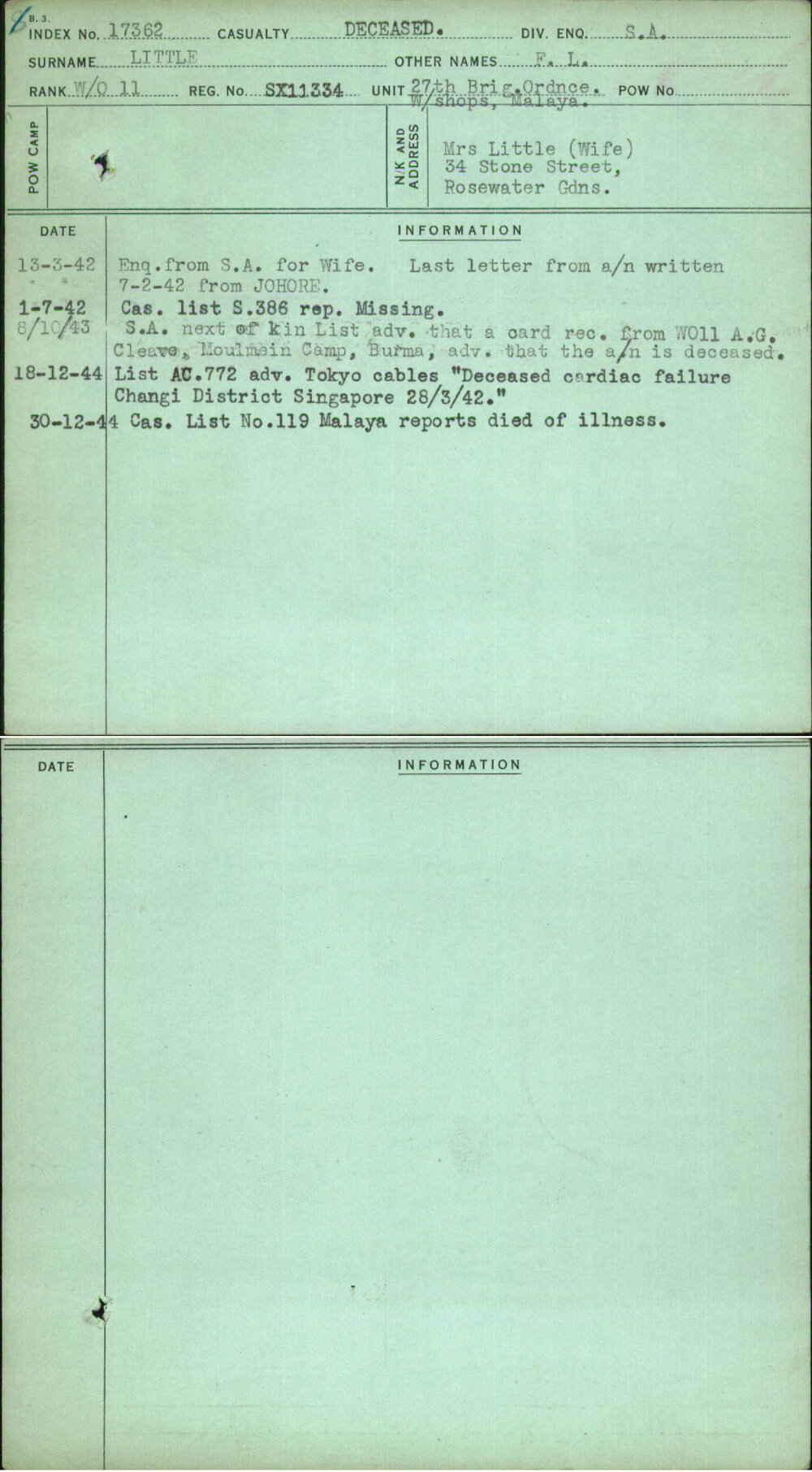 Little, F L, SX11334