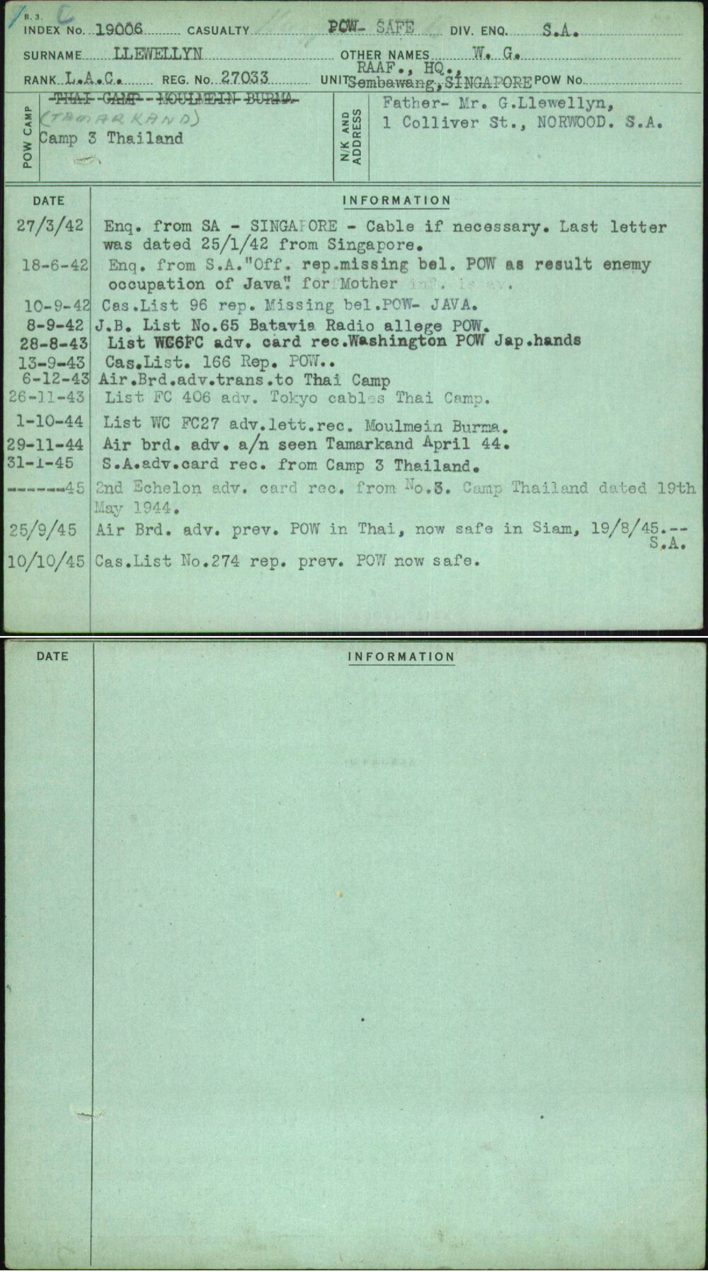 Llewellyn, W G, 27033