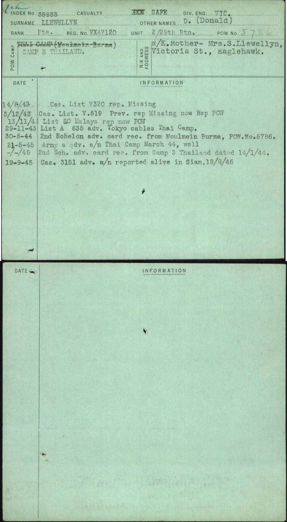 Llewellyn, D (Donald), VX47120
