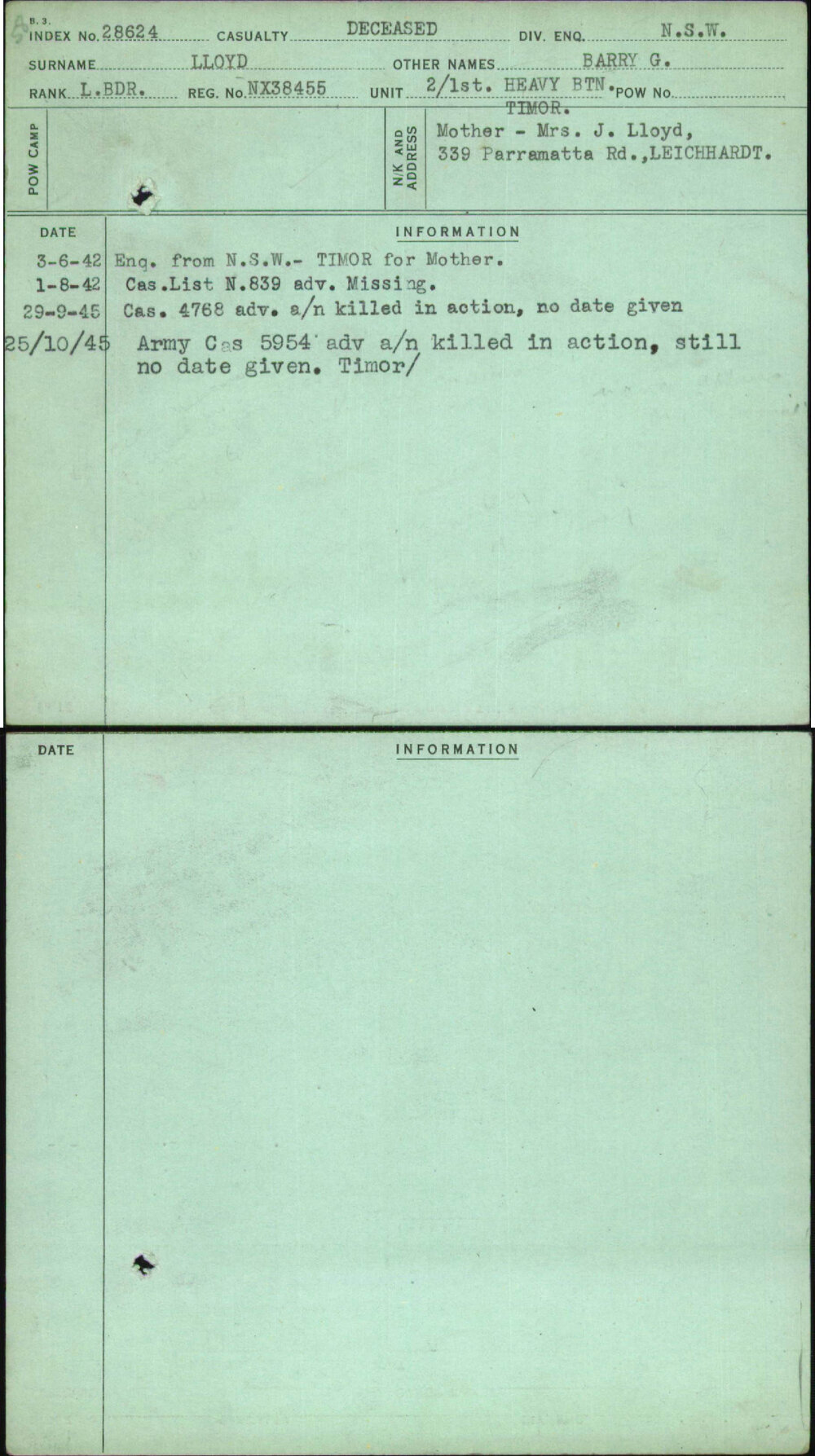 Lloyd, Barry G, NX38455