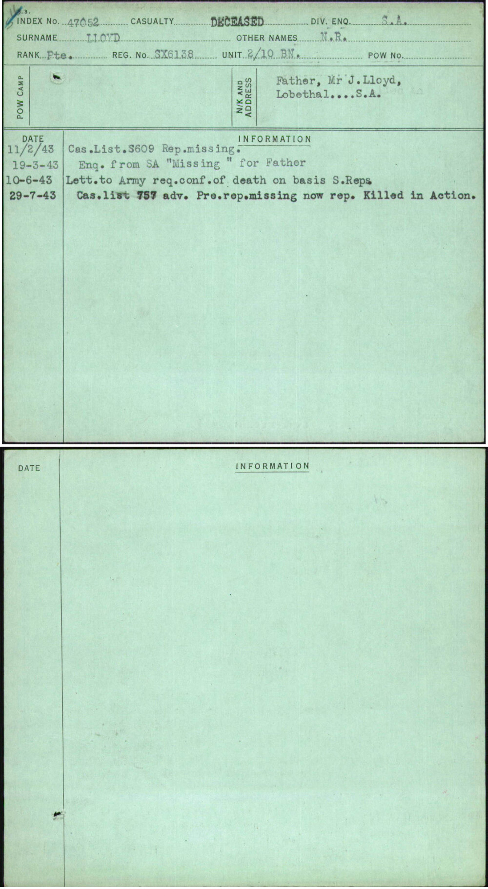 Lloyd, N R, SX6138