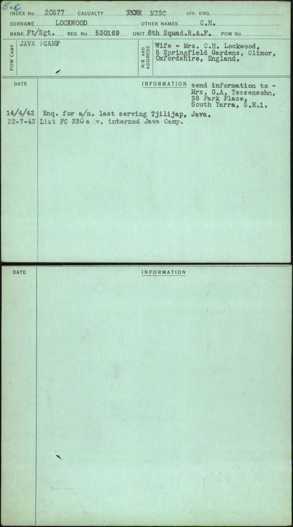 Lockwood, C H, 530169