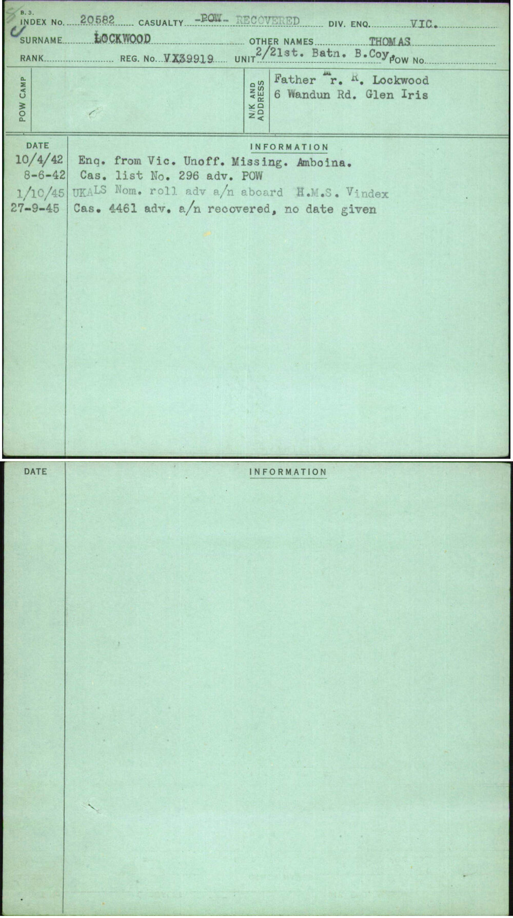 Lockwood, Thomas, VX39919