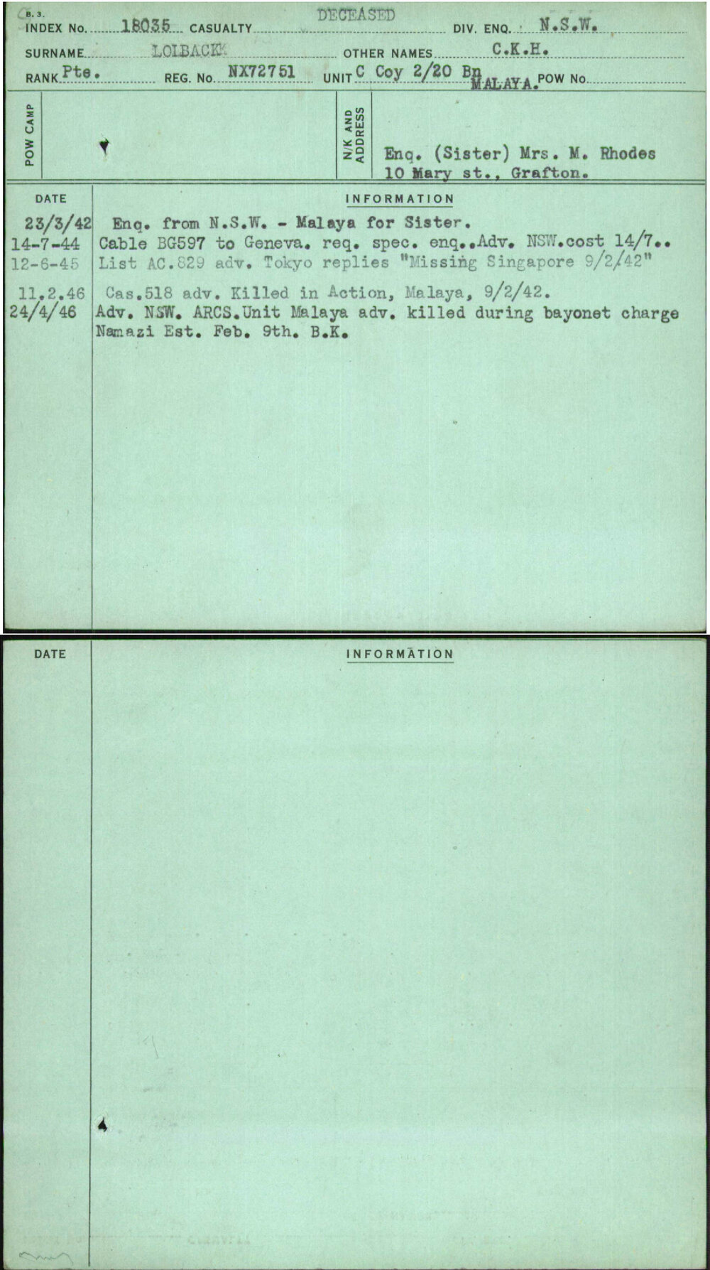 Lolback, C K H, NX72751