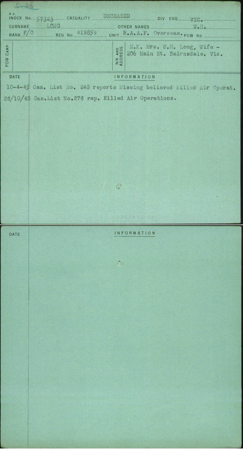 Long, W H, 419859