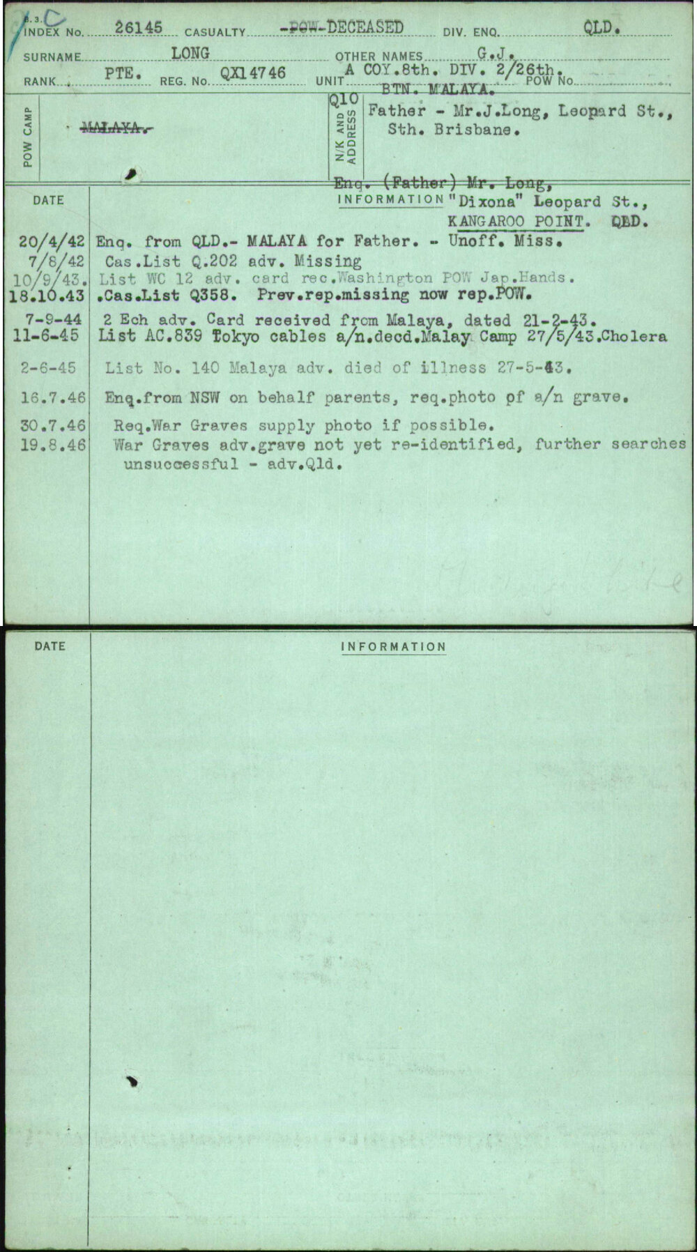 Long, G J, QX14746