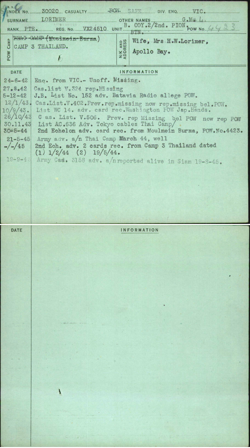 Lorimer, G M L, VX24510