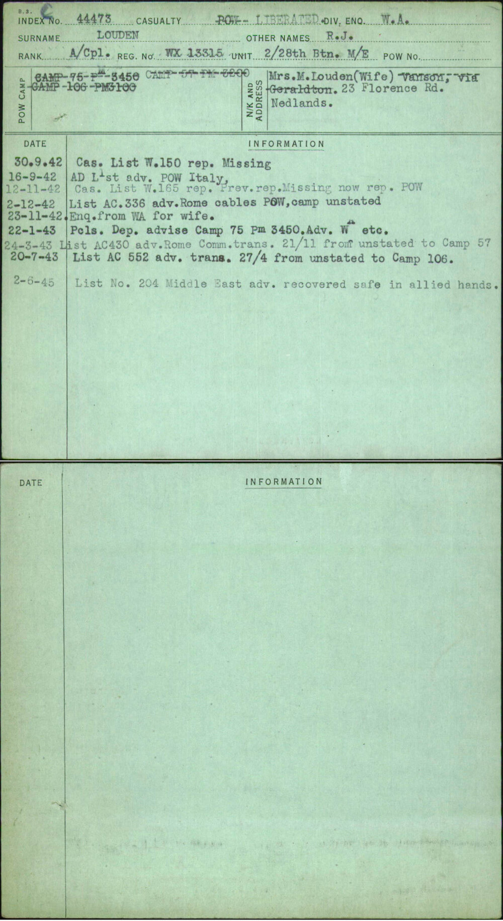 Louden, R J, WX13315