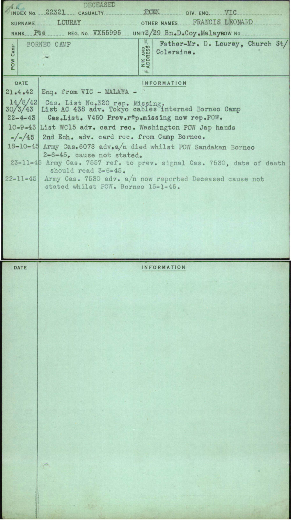 Louray, Francis Leonard, VX55995