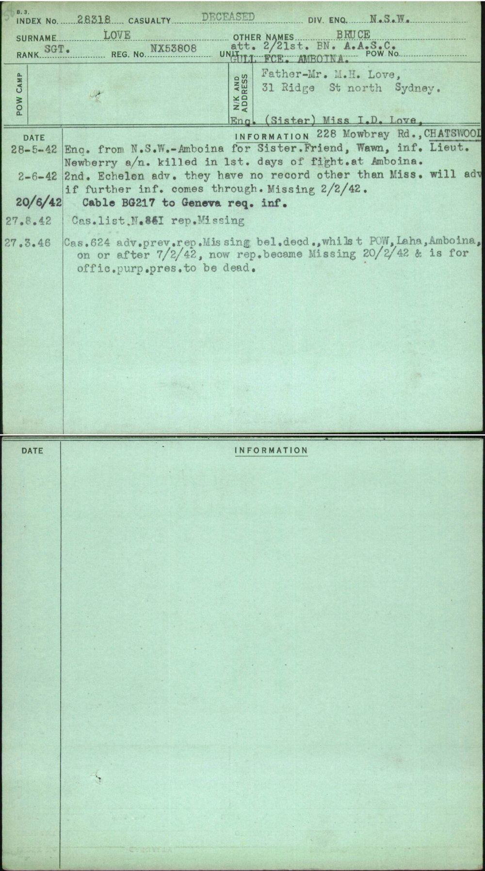 Love, Bruce, NX53808