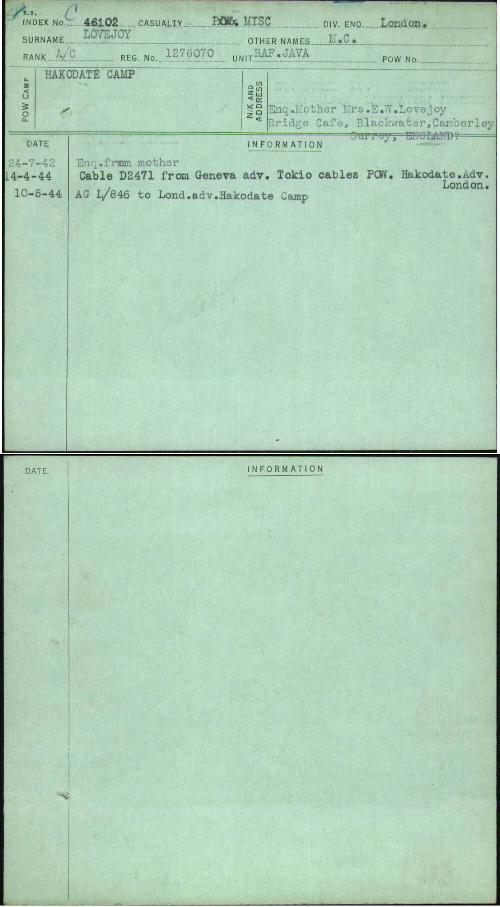 Lovejoy, M C, 1276070