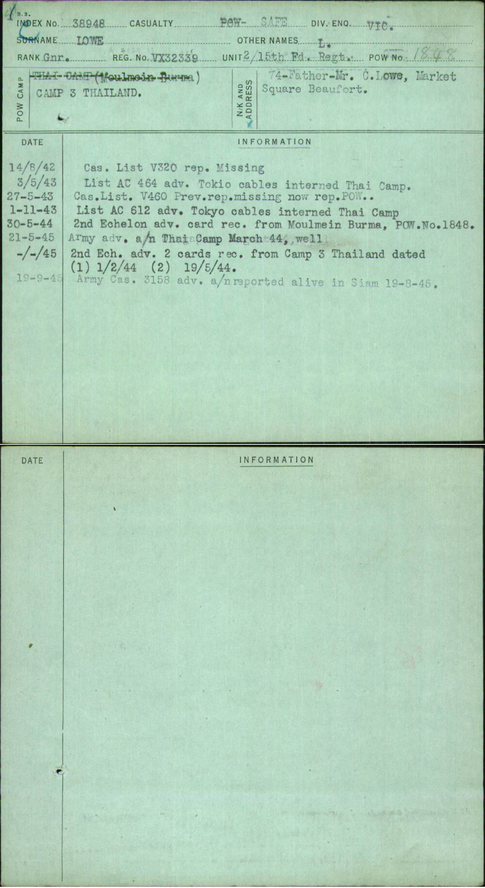 Lowe, L, VX32339