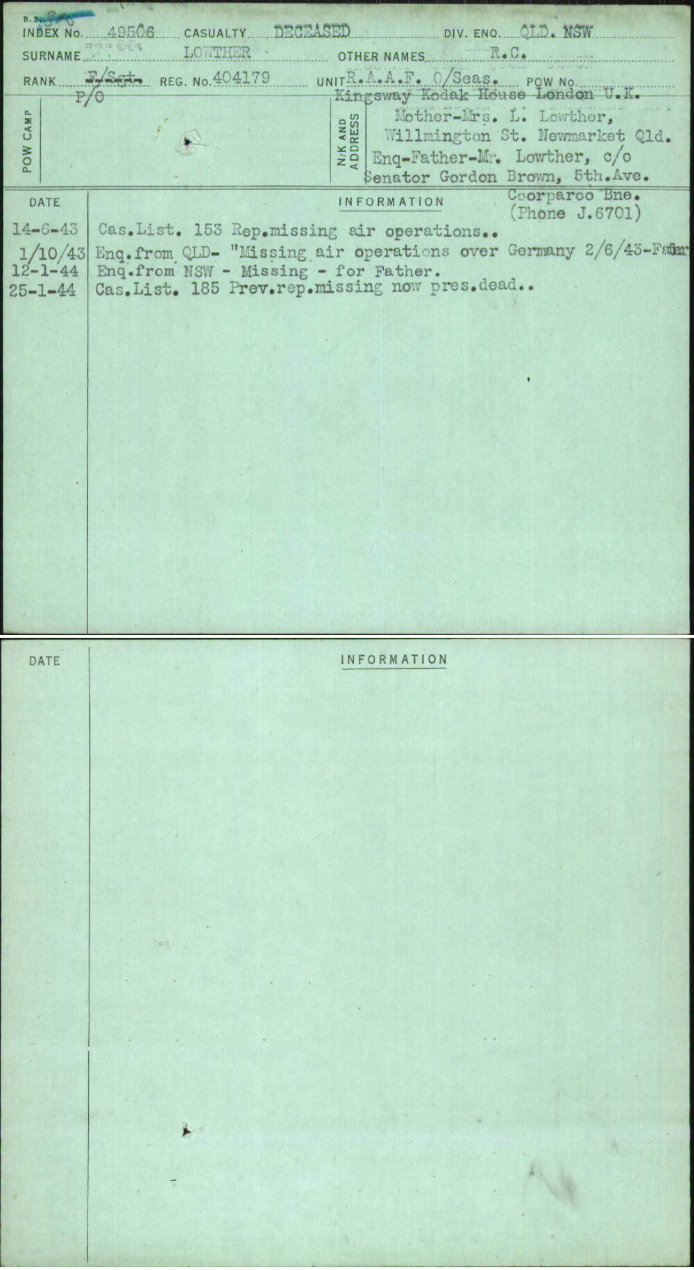 Lowther, R C, 404179