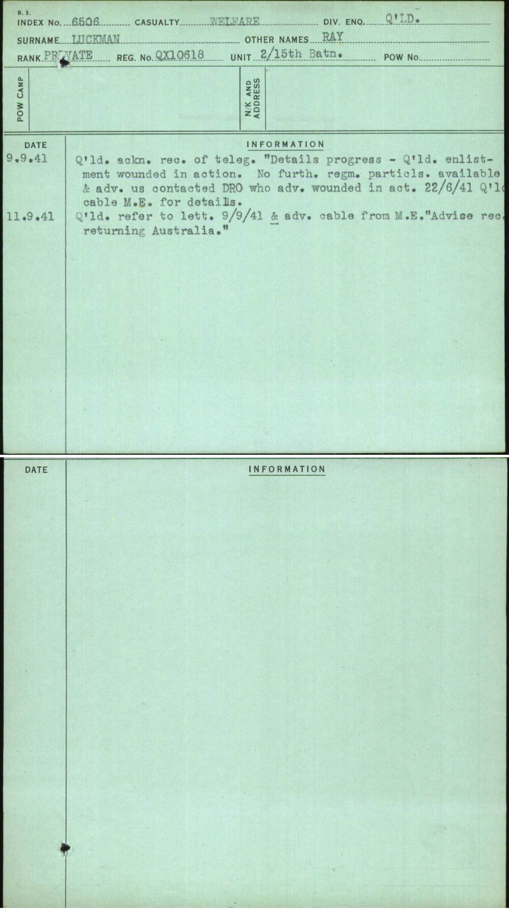 Luckman, Ray, QX10618