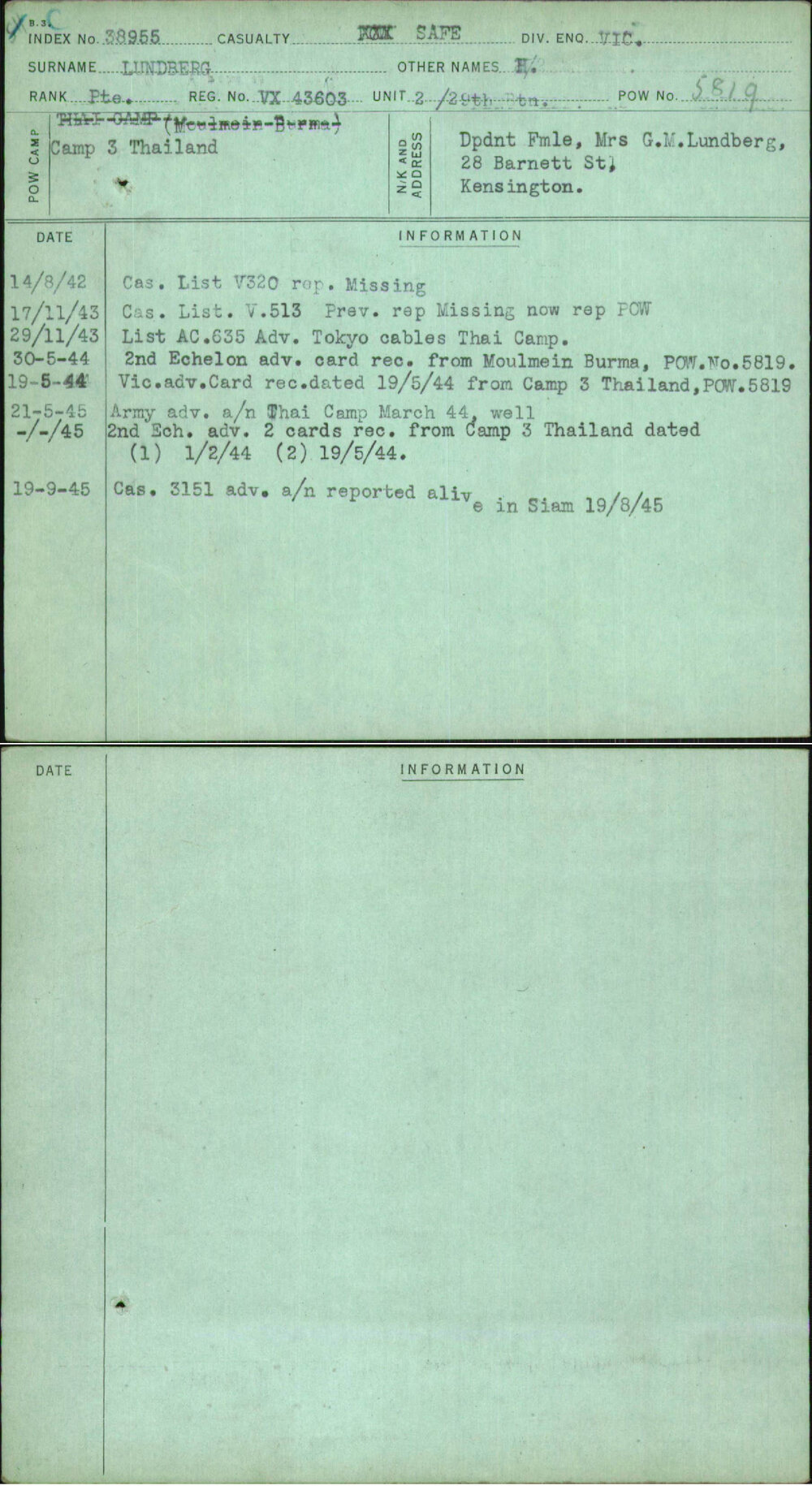 Lundberg, H, VX43603