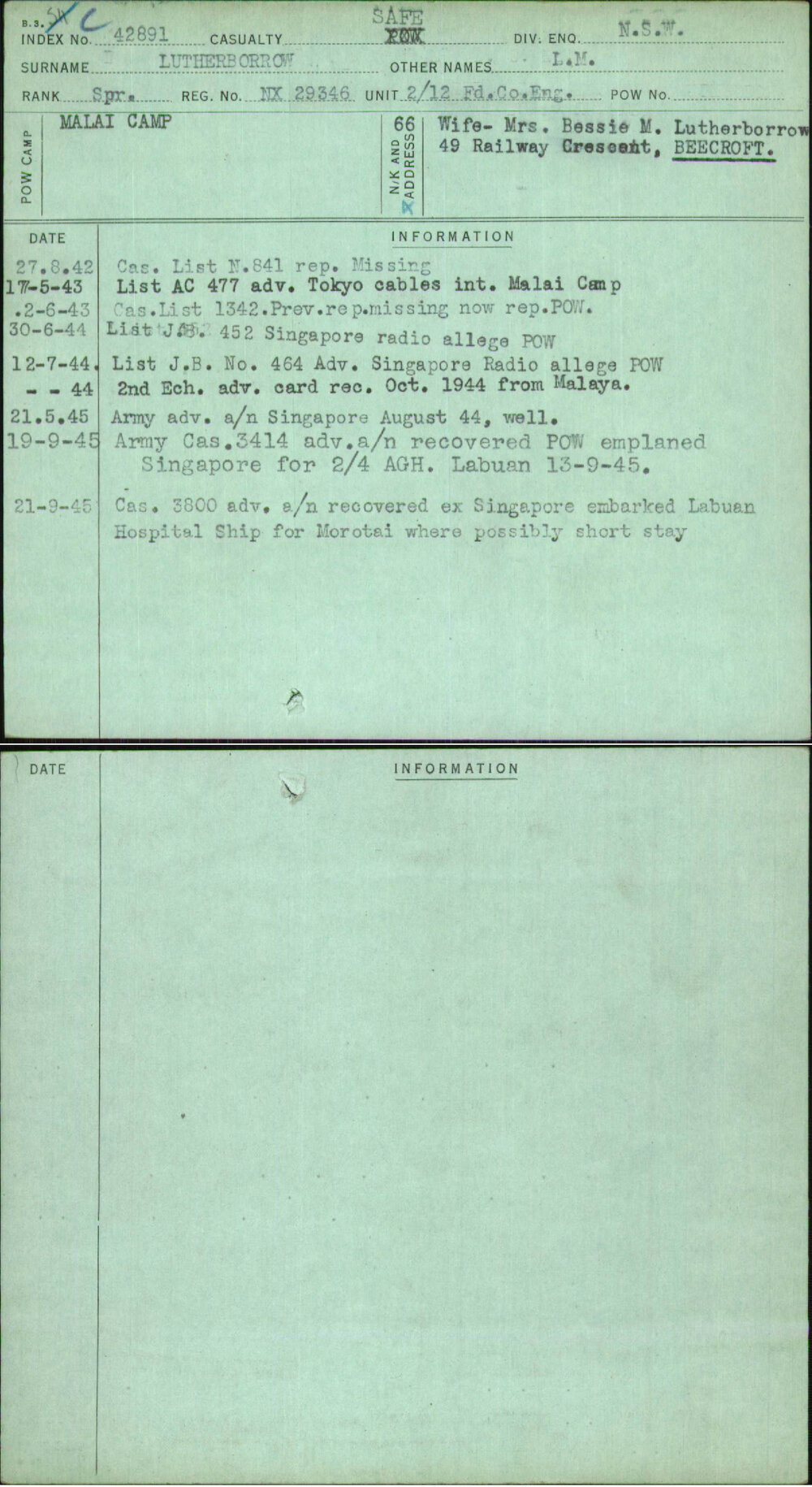 Lutherborrow, L M, NX29346