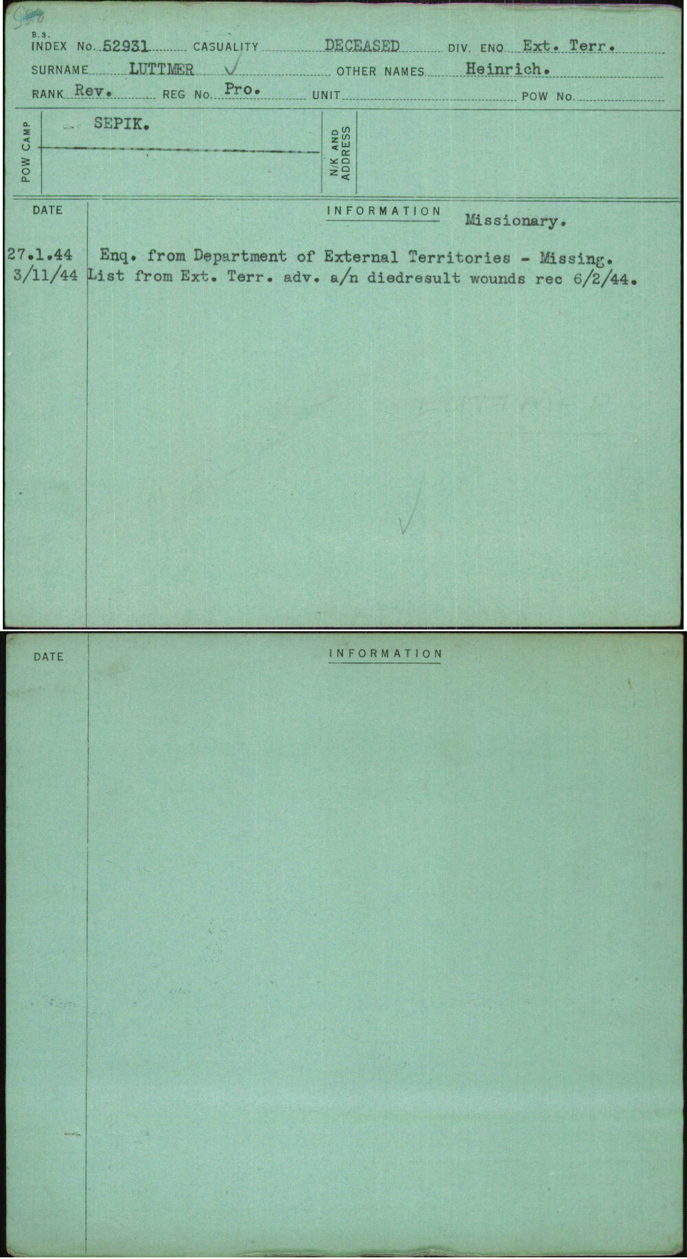 Luttmer, Heinrich, Pro