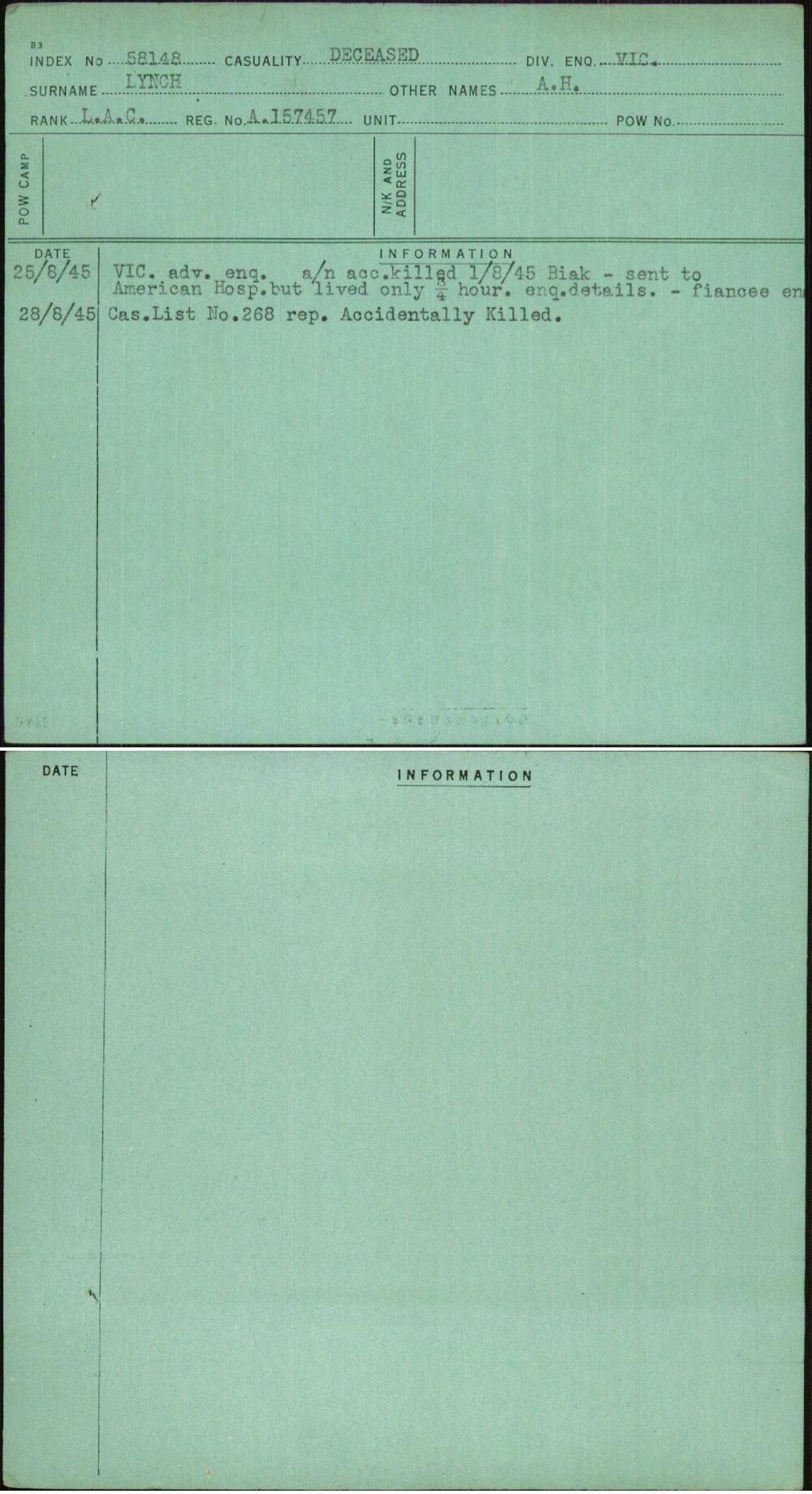 Lynch, A H, A157457