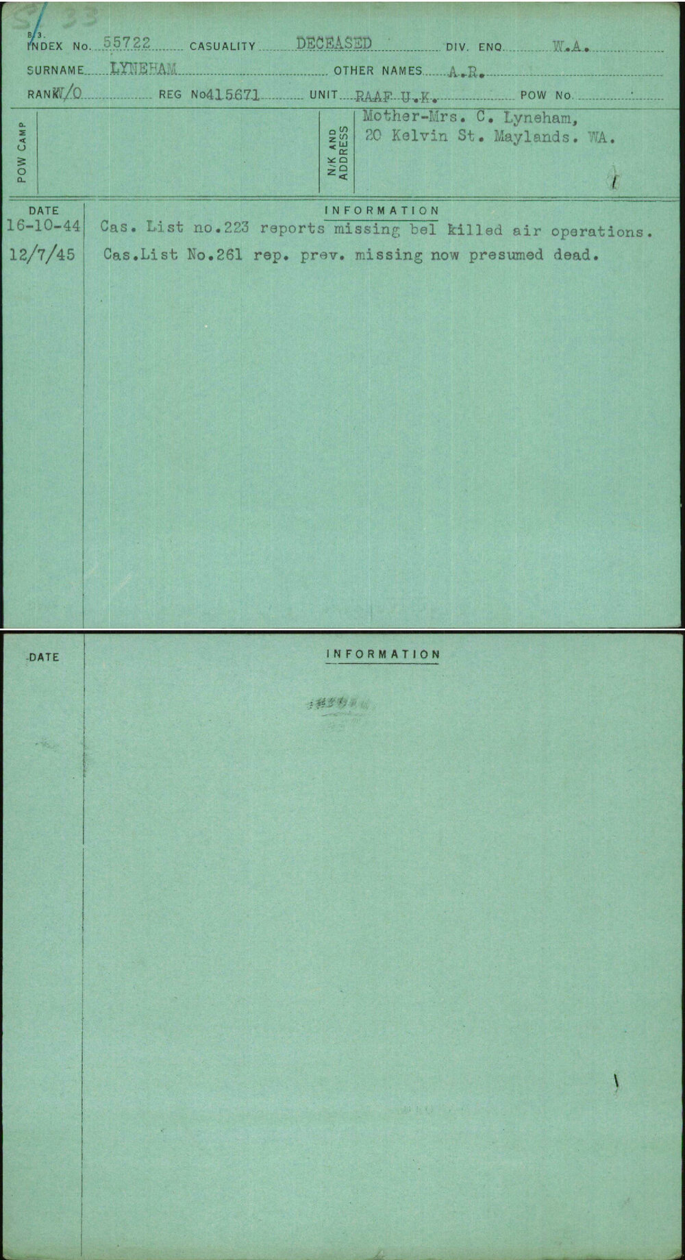 Lyneham, A R, 415671