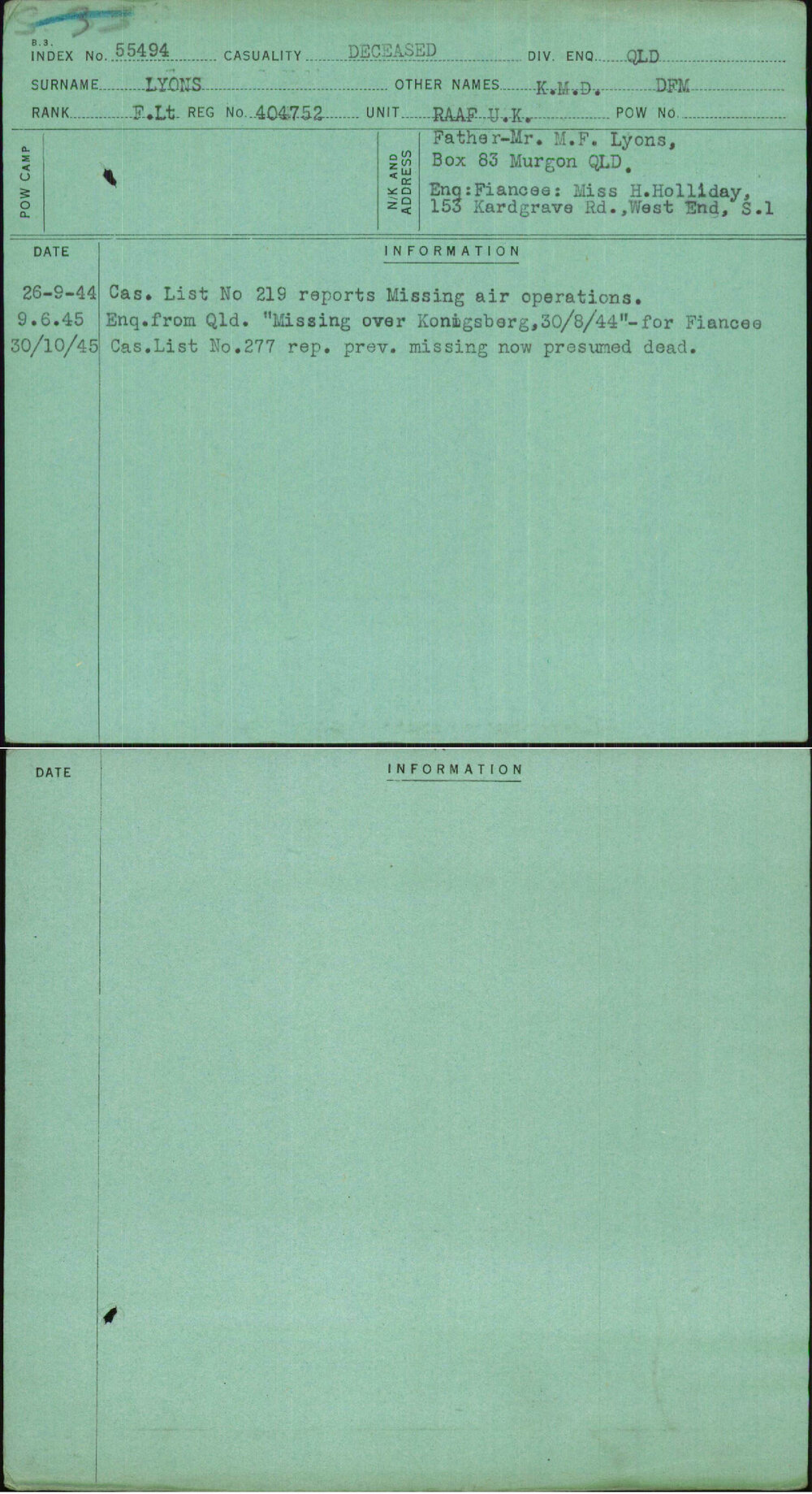 Lyons, K M D Dfm, 404752