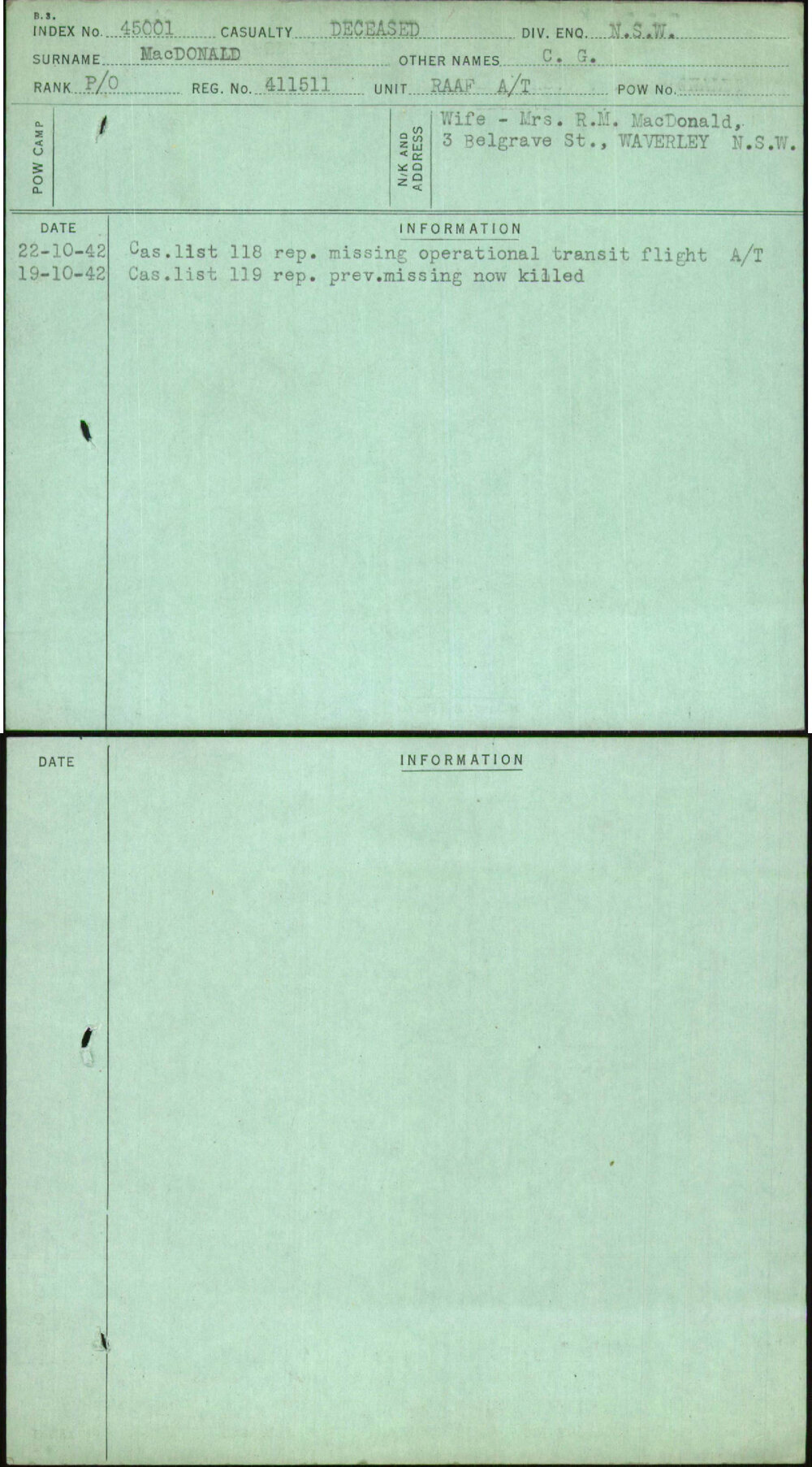Macdonald, C G, 411511