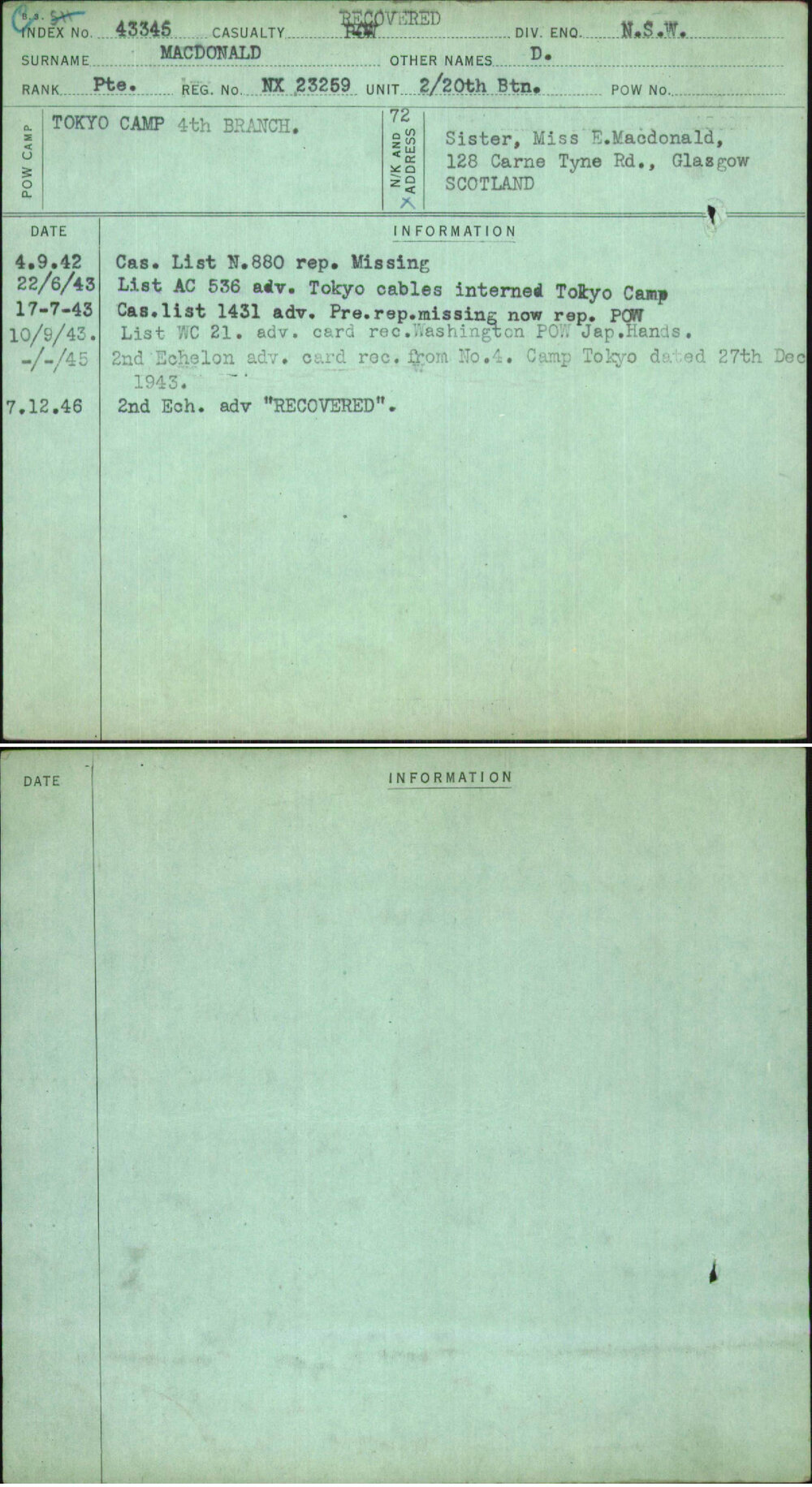 Macdonald, D, NX23259