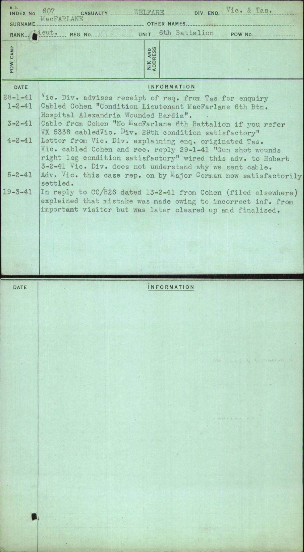 Macfarlane, [No Given Name], VX5337